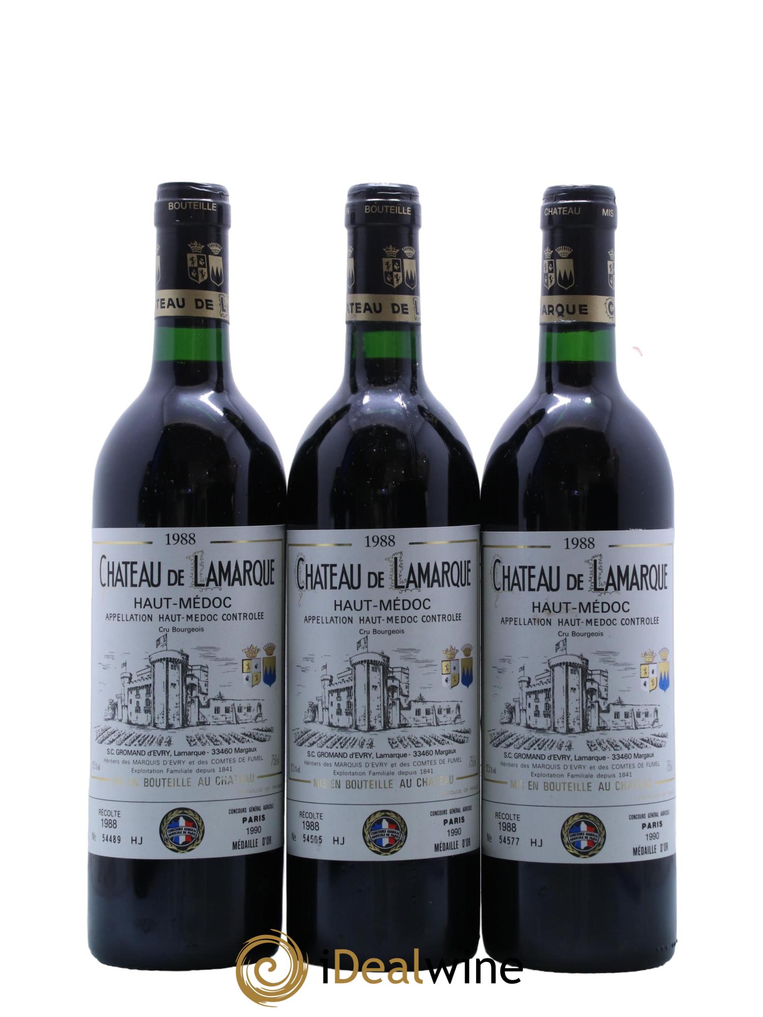 Château de Lamarque Cru Bourgeois 1988 - Lot de 6 bouteilles - 2