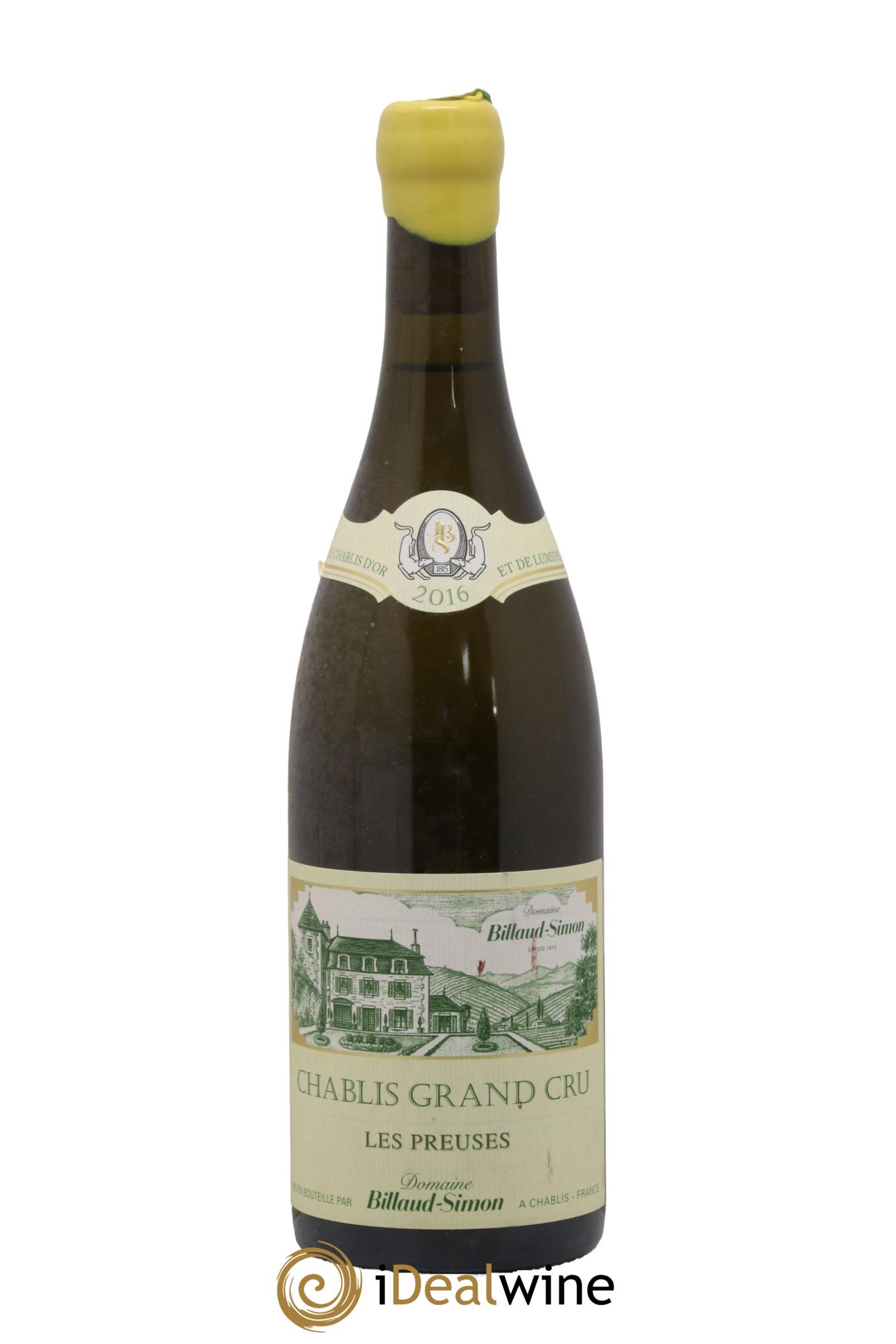 Chablis Grand Cru Les Preuses Billaud-Simon (Domaine) 2016 - Lot de 1 bouteille - 0