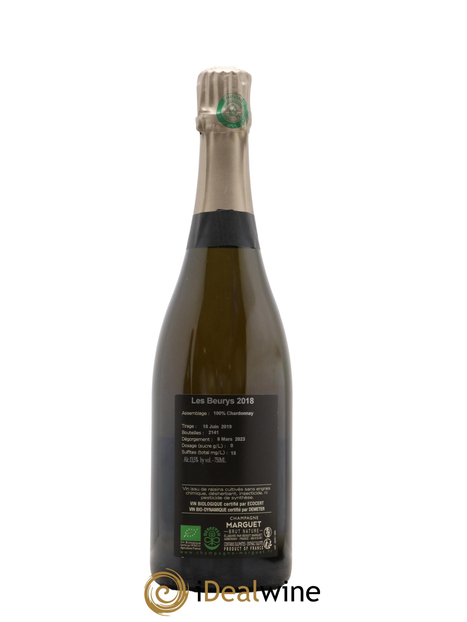 Les Beurys Zéro Dosage Marguet 2018 - Lot de 1 bouteille - 1