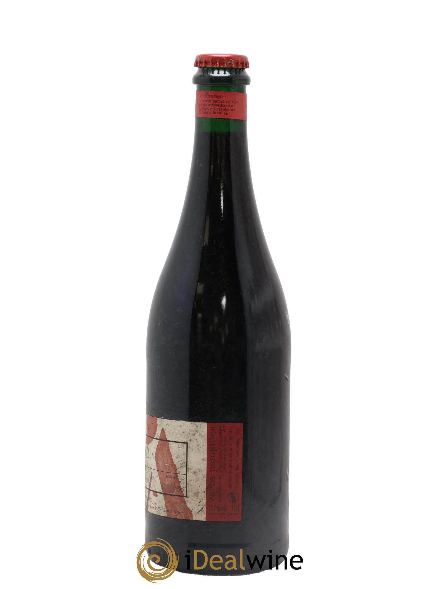 Vin de France Verba Pampinea Pinot Noir Florence Bouleaux et Pierre Andrey 2019 - Lot of 1 bottle - 1