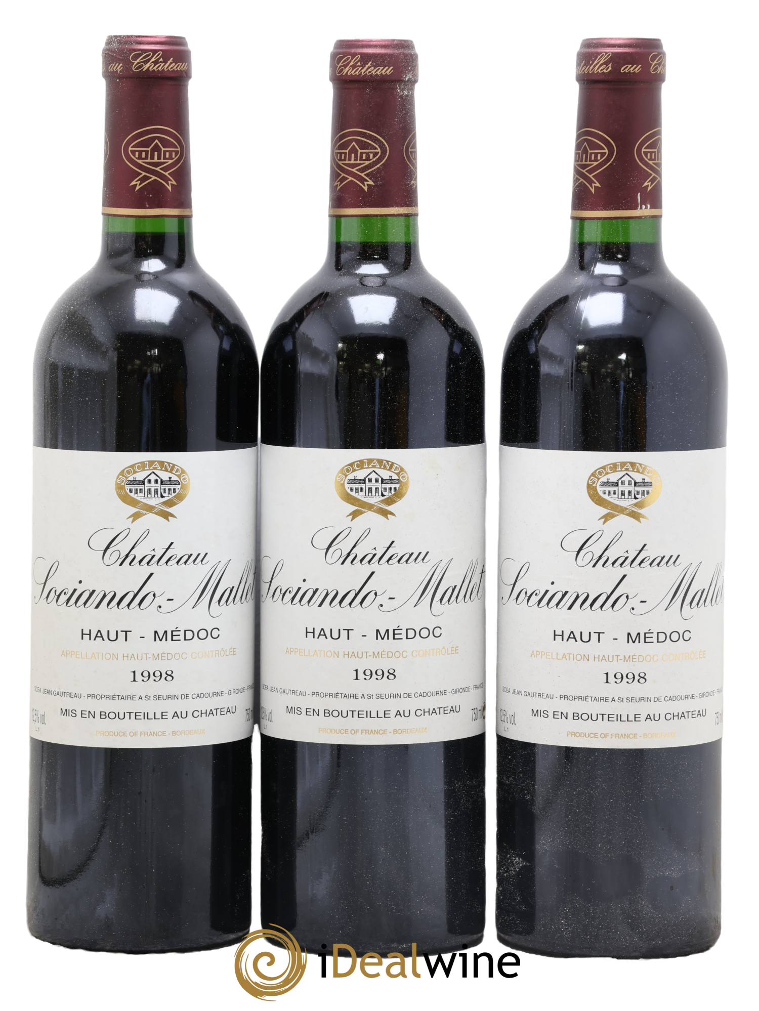 Château Sociando Mallet 1998 - Posten von 3 Flaschen - 0