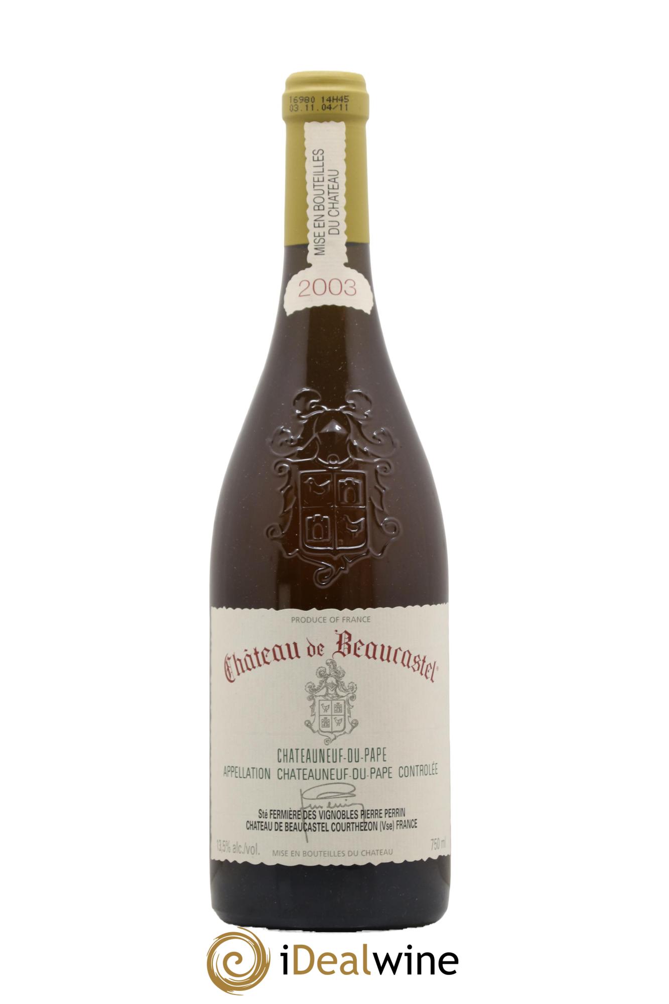 Châteauneuf-du-Pape Château de Beaucastel Famille Perrin 2003 - Lot de 1 bouteille - 0