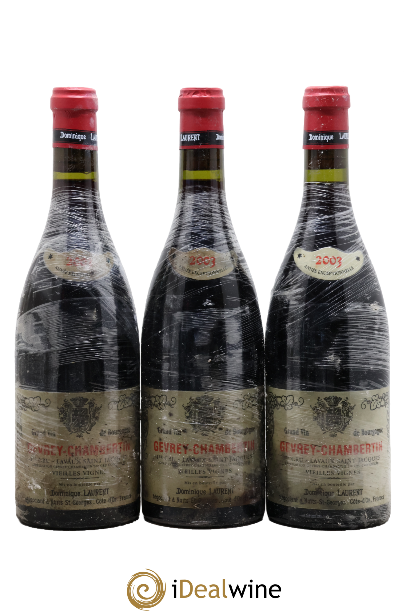 Gevrey-Chambertin 1er Cru Lavaux Saint Jacques Vieilles Vignes Dominique Laurent 2003 - Lot de 3 bouteilles - 0