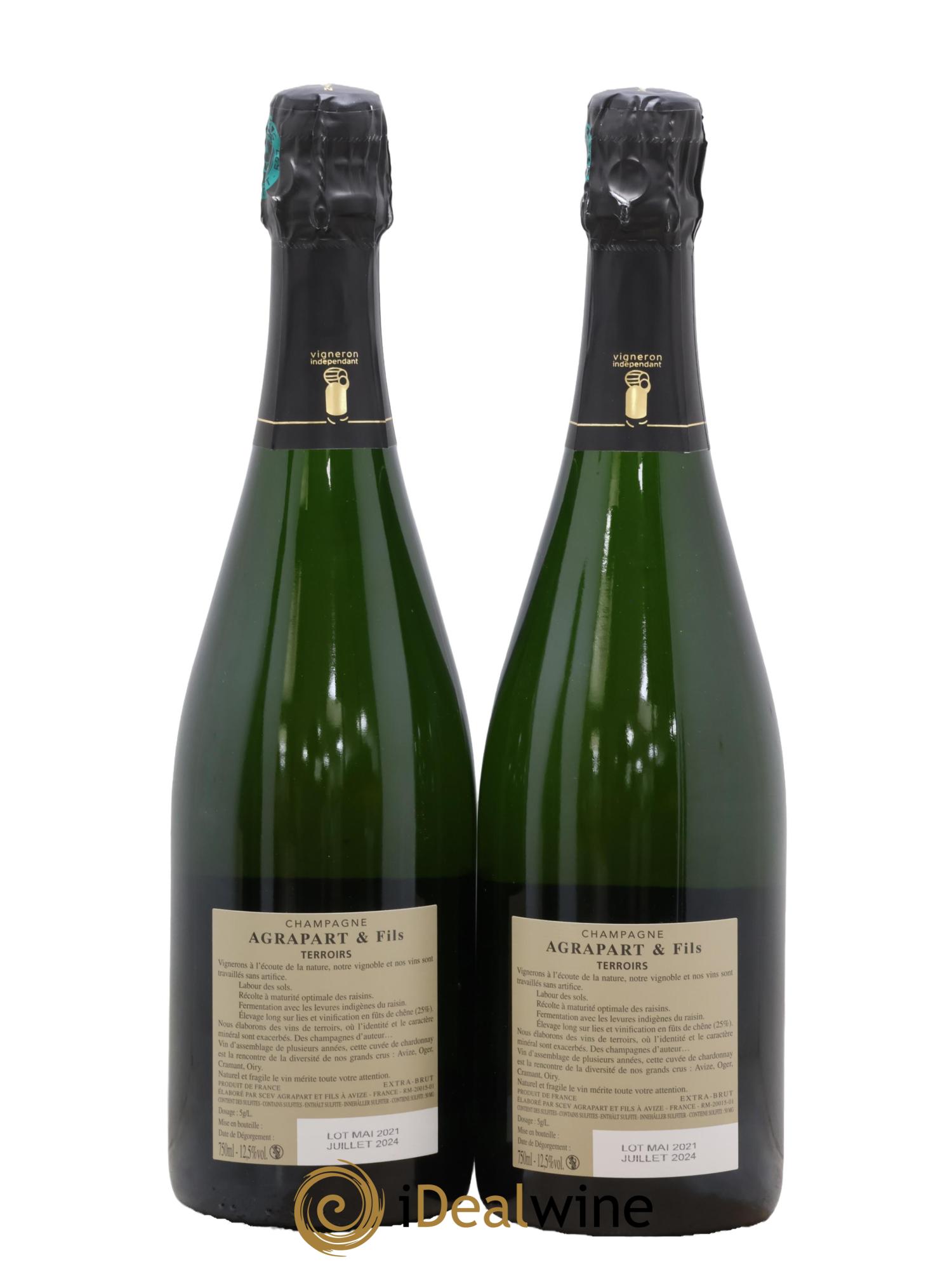 Terroirs Blanc de Blancs Extra-Brut Agrapart & Fils - Lot of 2 bottles - 1