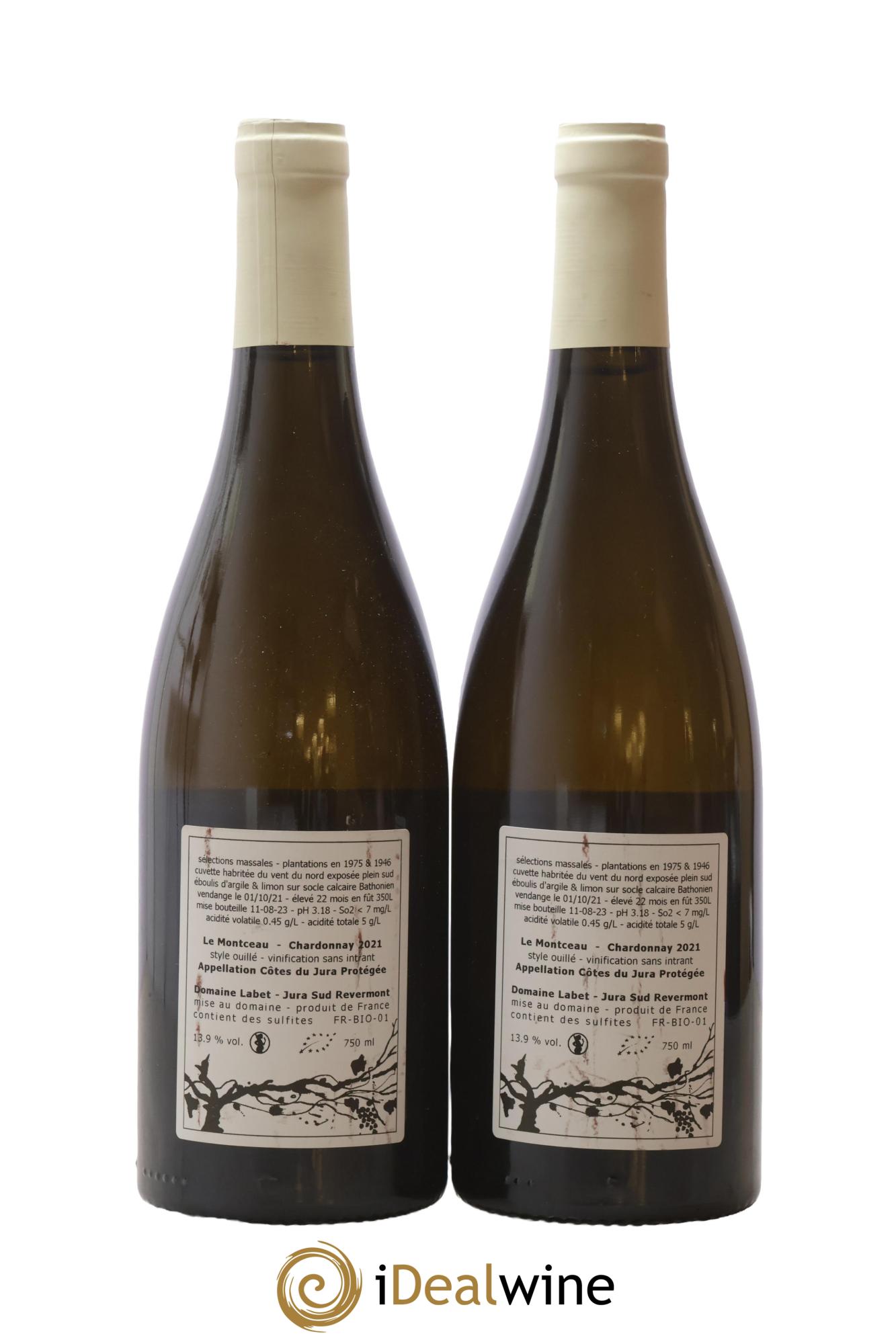 Côtes du Jura Chardonnay Le Montceau Romain - Julien - Charline Labet 2021 - Lot of 2 bottles - 1