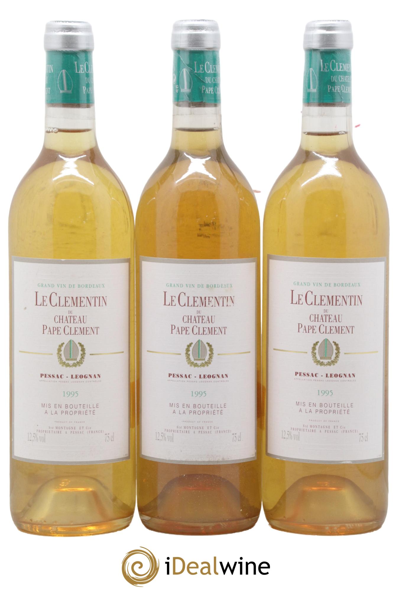 Le Clémentin de Pape Clément 1995 - Lot de 3 bouteilles - 0