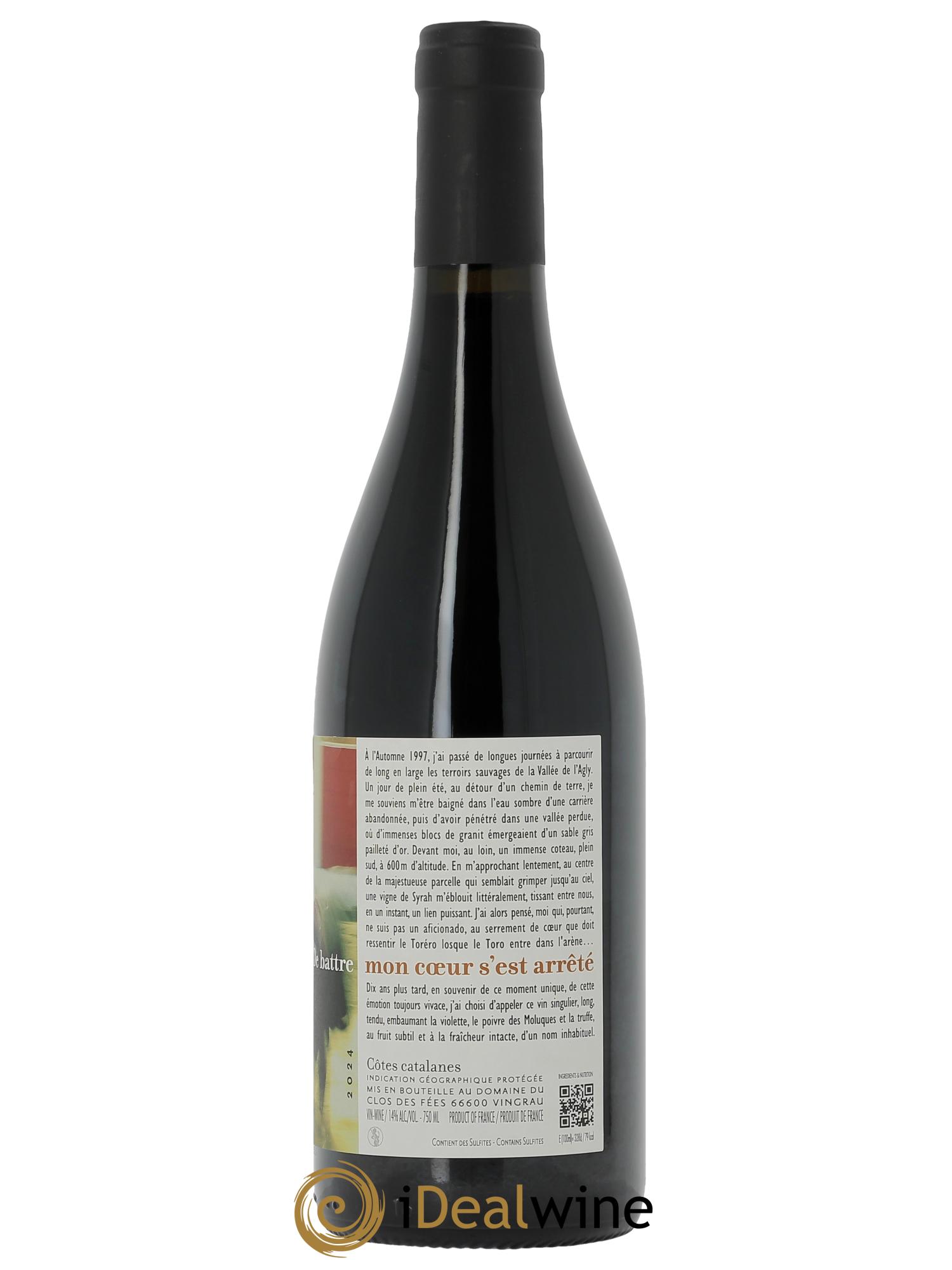 Côtes Catalanes (Anciennement Côtes du Roussillon) Clos des Fées De battre mon coeur s'est arrêté Hervé Bizeul  2024 - Lot de 1 bouteille - 1