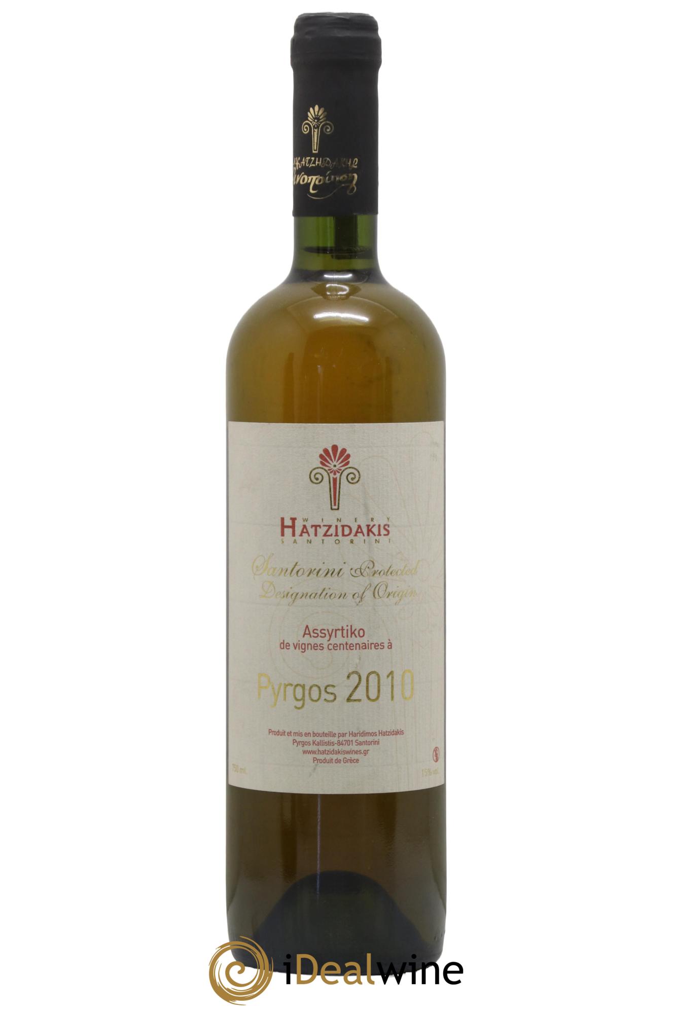 Vins Etrangers AOP Santorini Assyrtiko de Vignes Centenaires Pyrgos Domaine Hatzidakis 2010 - Lot de 1 bouteille - 0