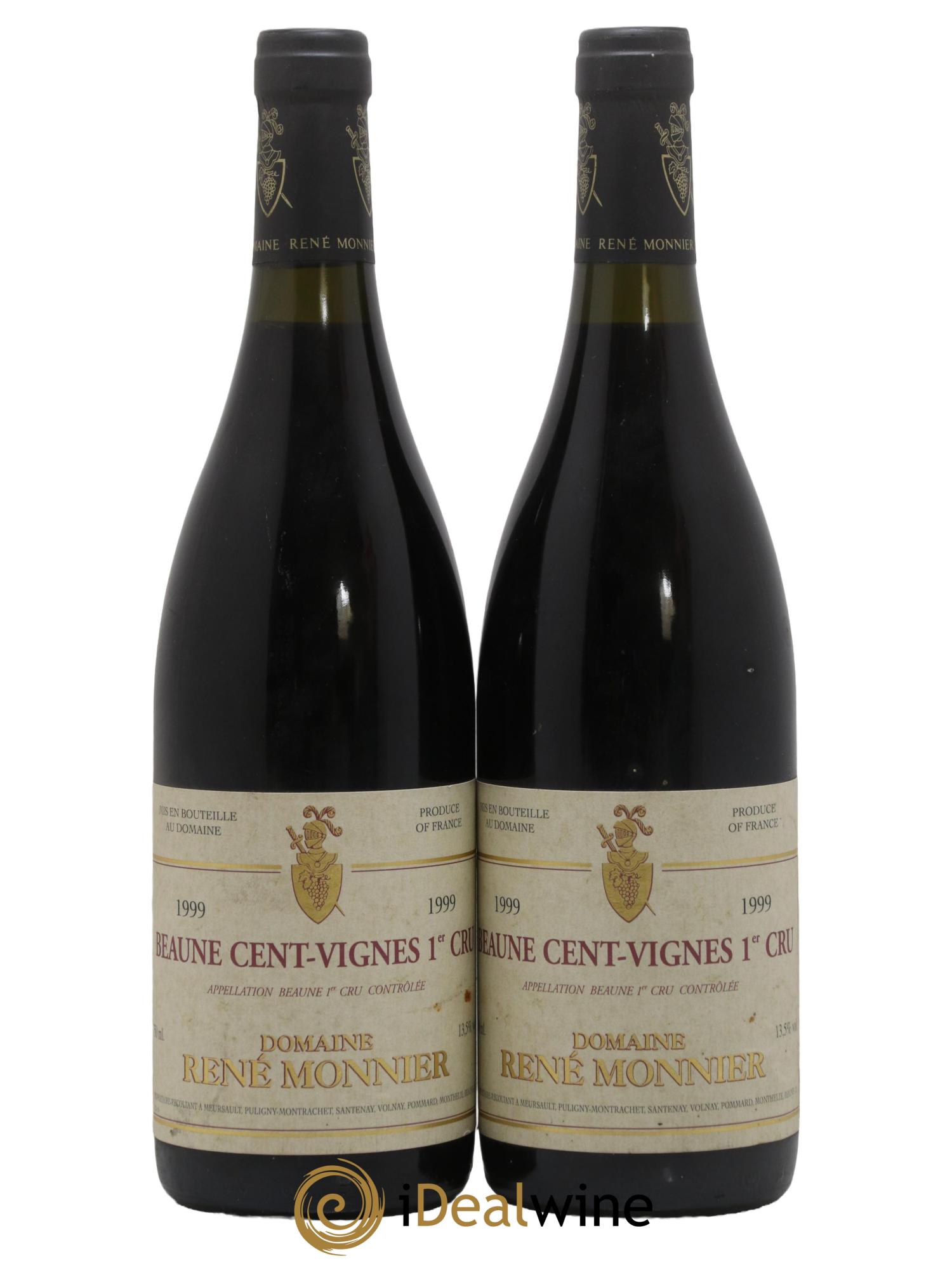 Beaune 1er Cru Cent-Vignes René Monnier 1999 - Lot de 2 bouteilles - 0