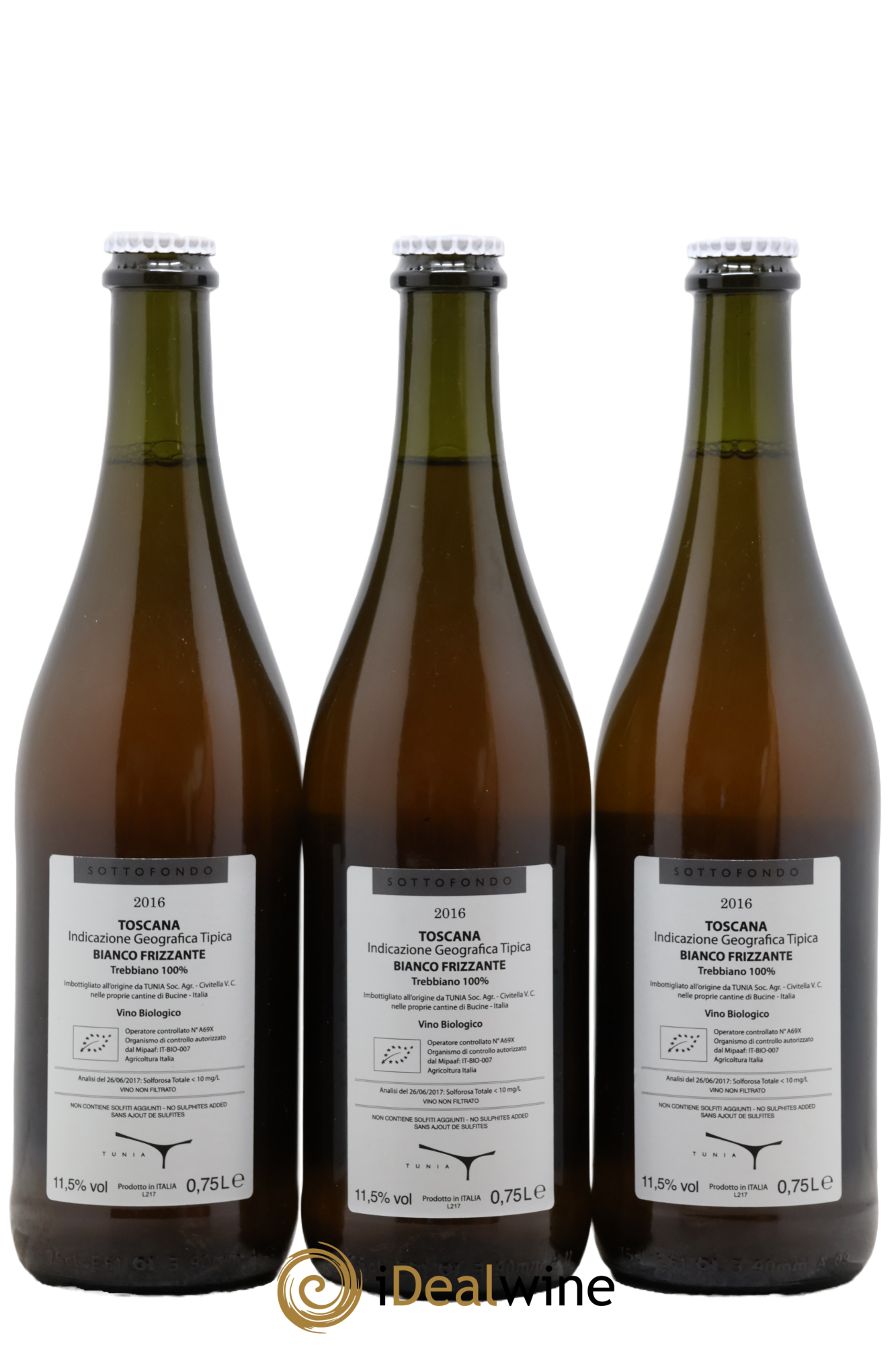 Italie Toscana IGT Sottofondo Tunia 2016 - Lot of 3 bottles - 1