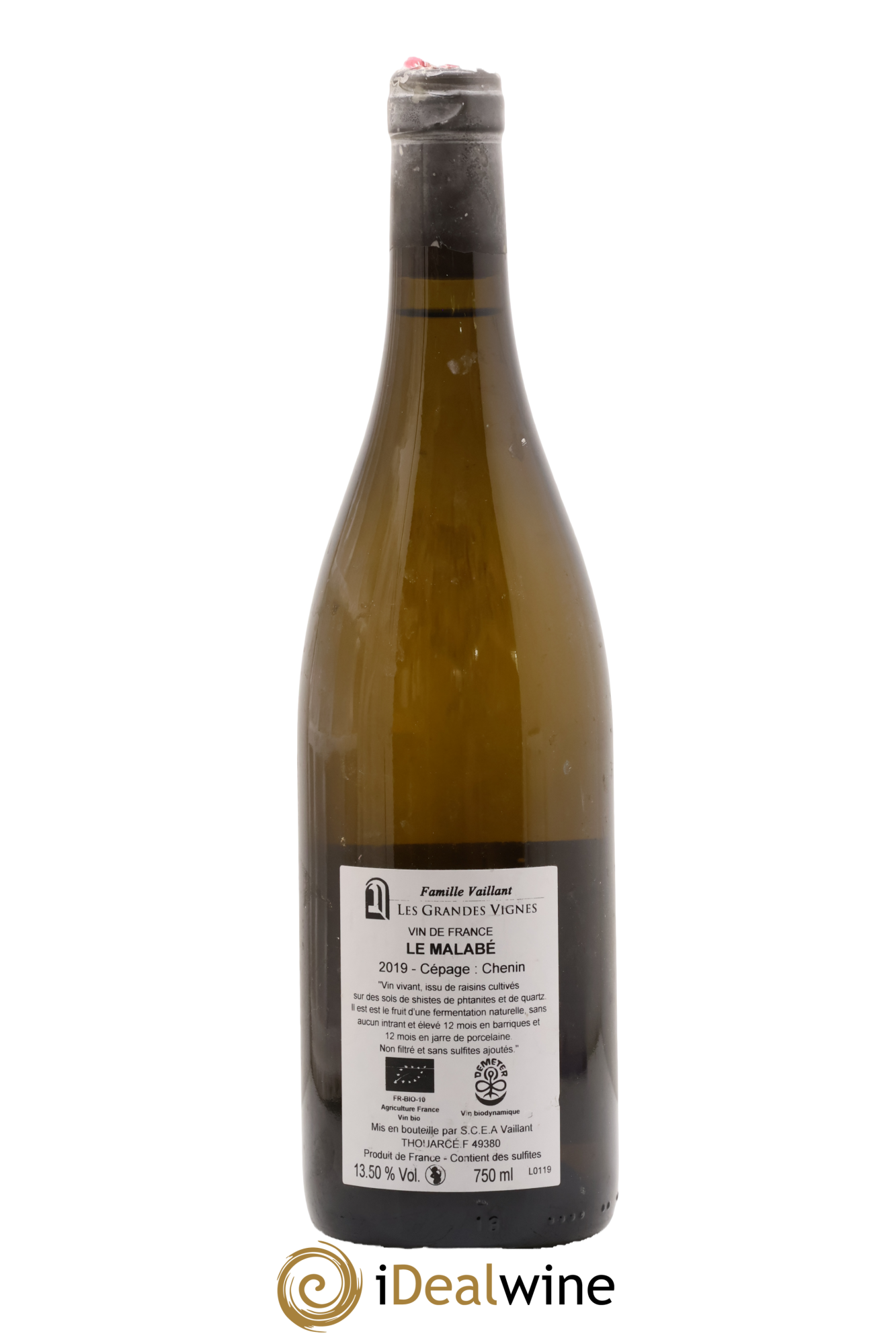 Vin de France Chenin Le Malabé Famille Vaillant 2019 - Lot de 1 bouteille - 1
