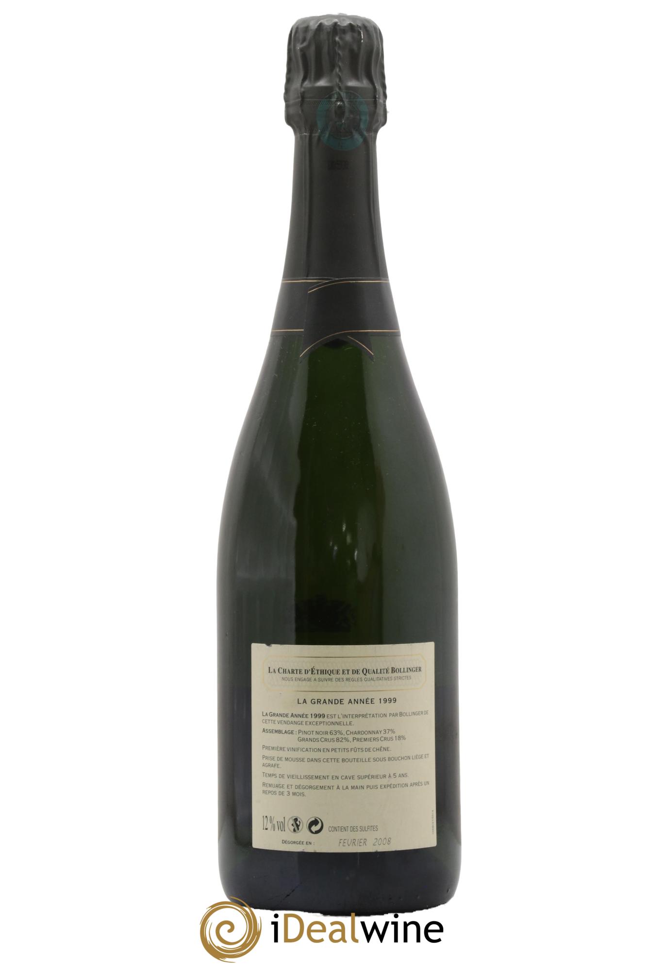 Grande Année Brut Bollinger 1999 - Lotto di 1 bottiglia - 1