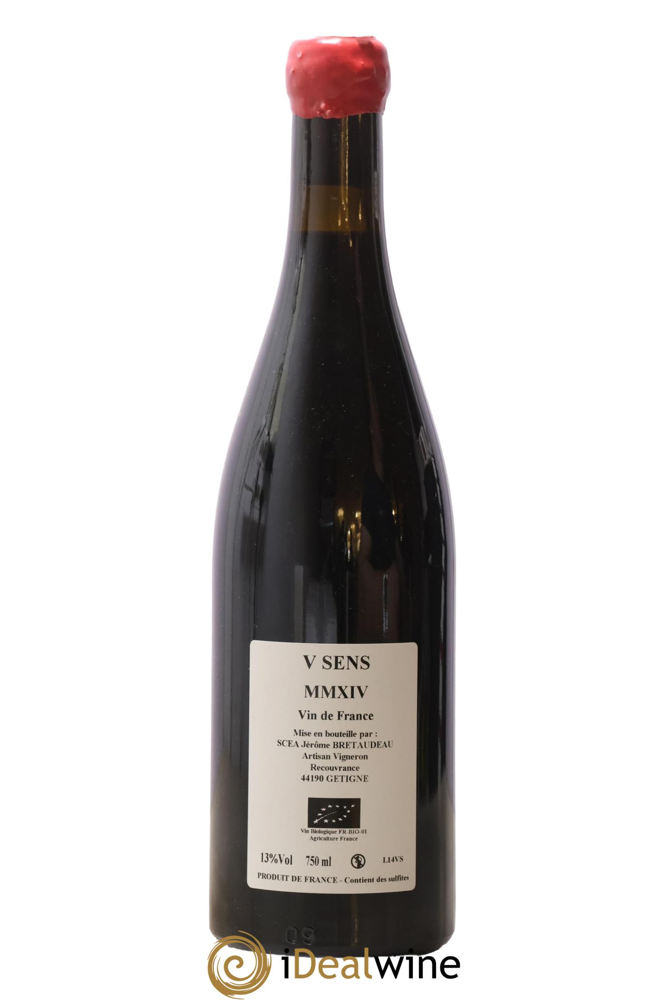 Vin de France V Sens Jérôme Bretaudeau - Domaine de Bellevue 2014 - Lot de 1 bouteille - 1