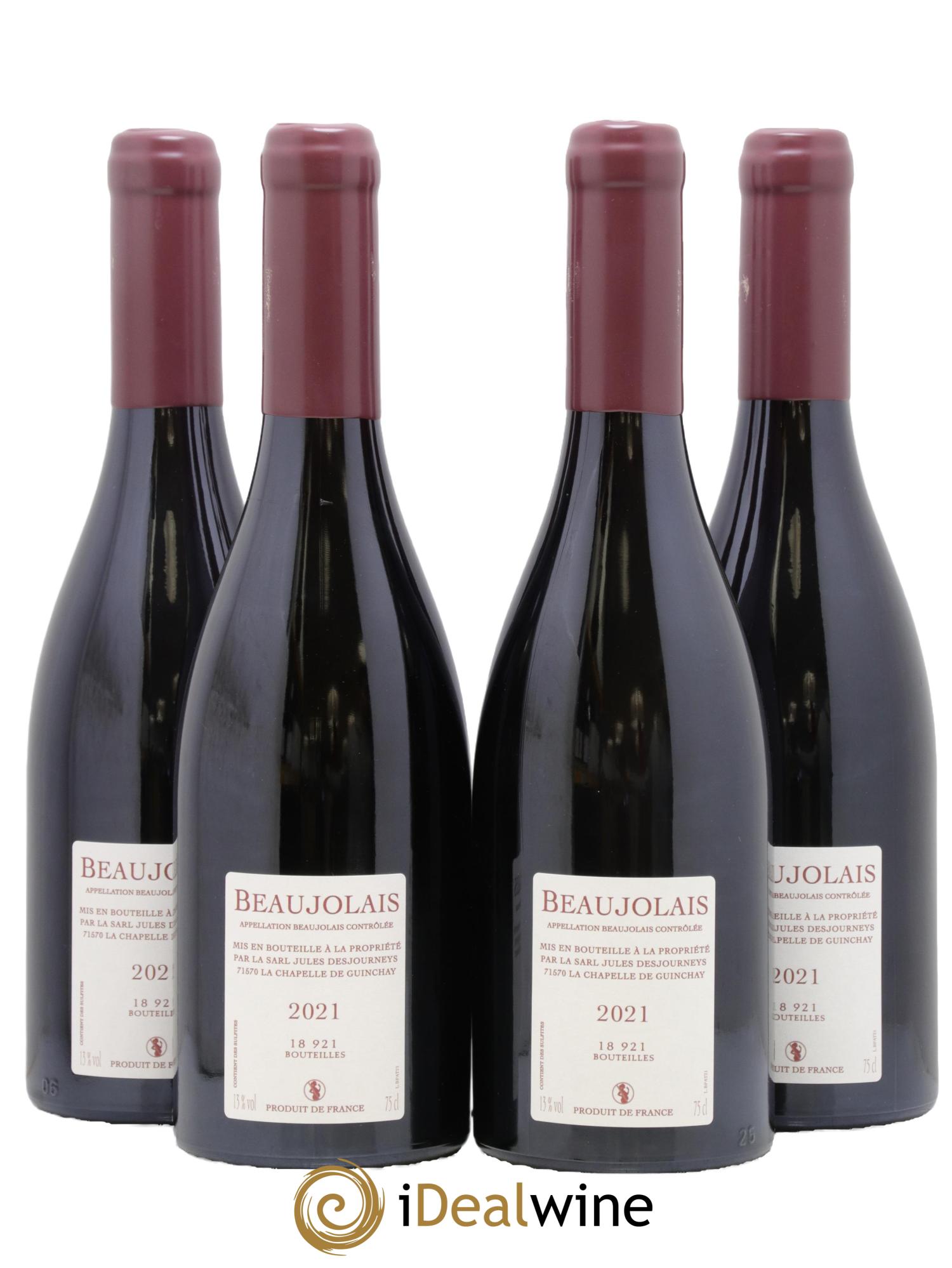 Beaujolais Jules Desjourneys 2021 - Posten von 4 Flaschen - 1
