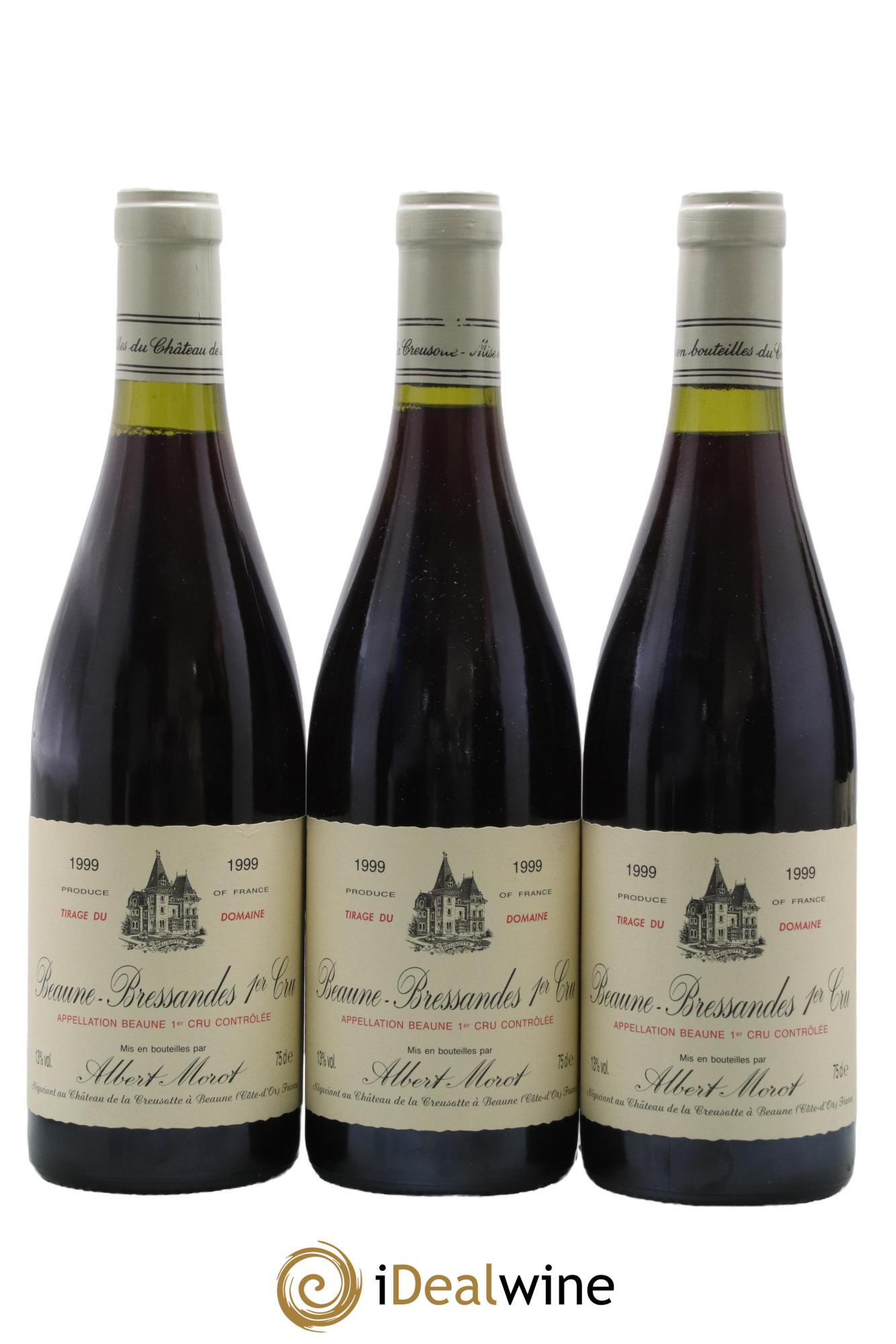 Beaune 1er Cru Bressandes Albert Morot 1999 - Lot de 3 bouteilles - 0