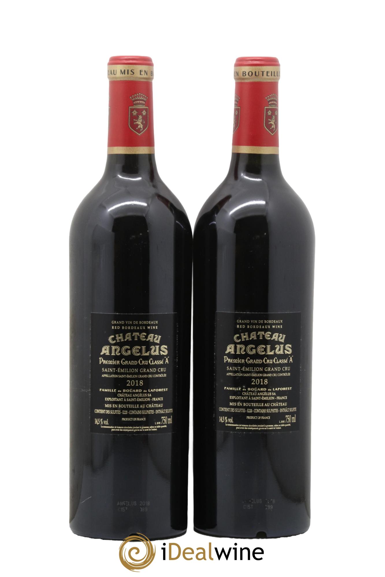 Château Angélus 1er Grand Cru Classé A 2018 - Lot de 2 bouteilles - 1