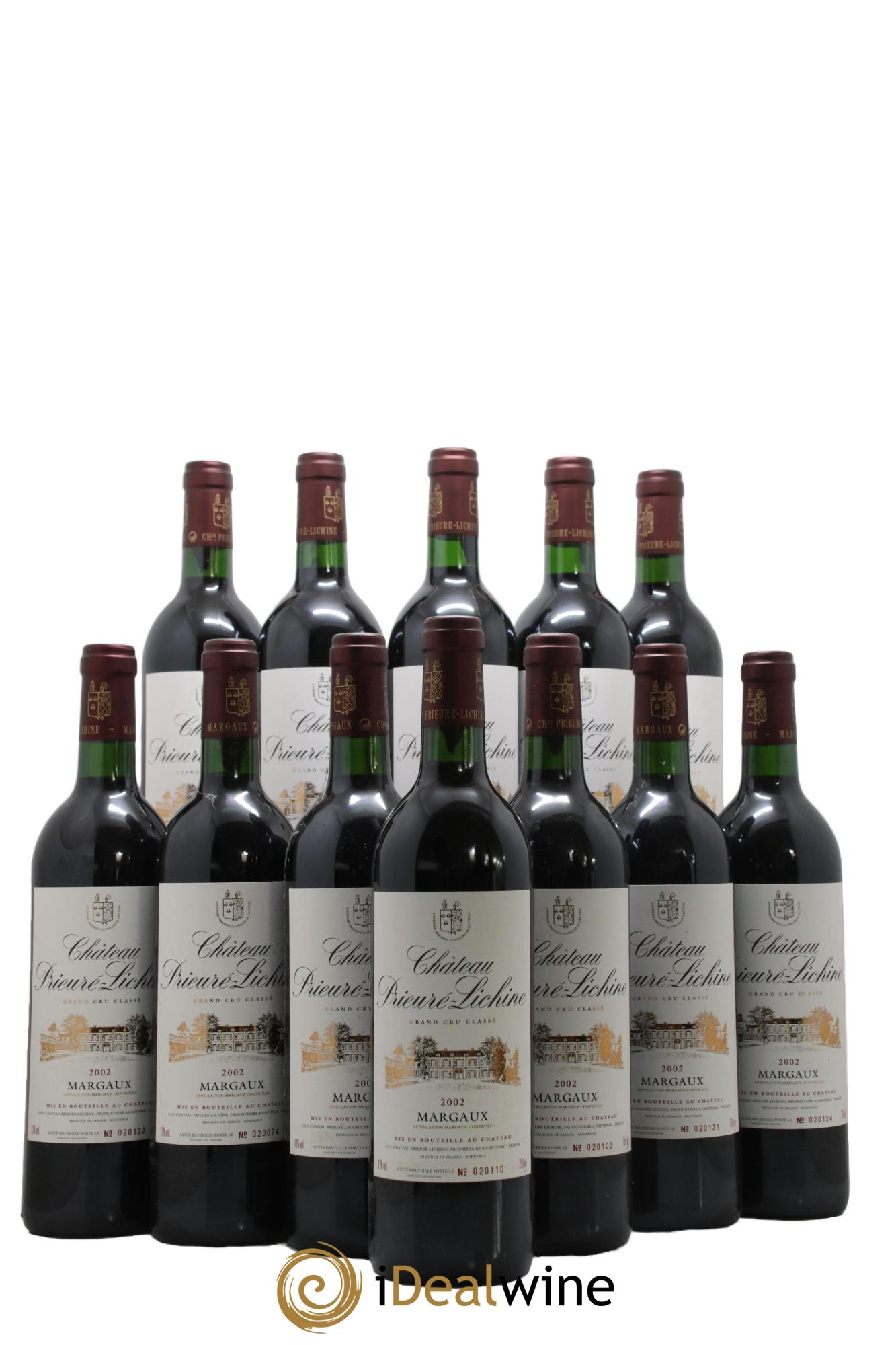 Château le Prieuré Grand Cru Classé Margaux Château Pieuré Lichine 2002 - Lot de 12 bouteilles - 0