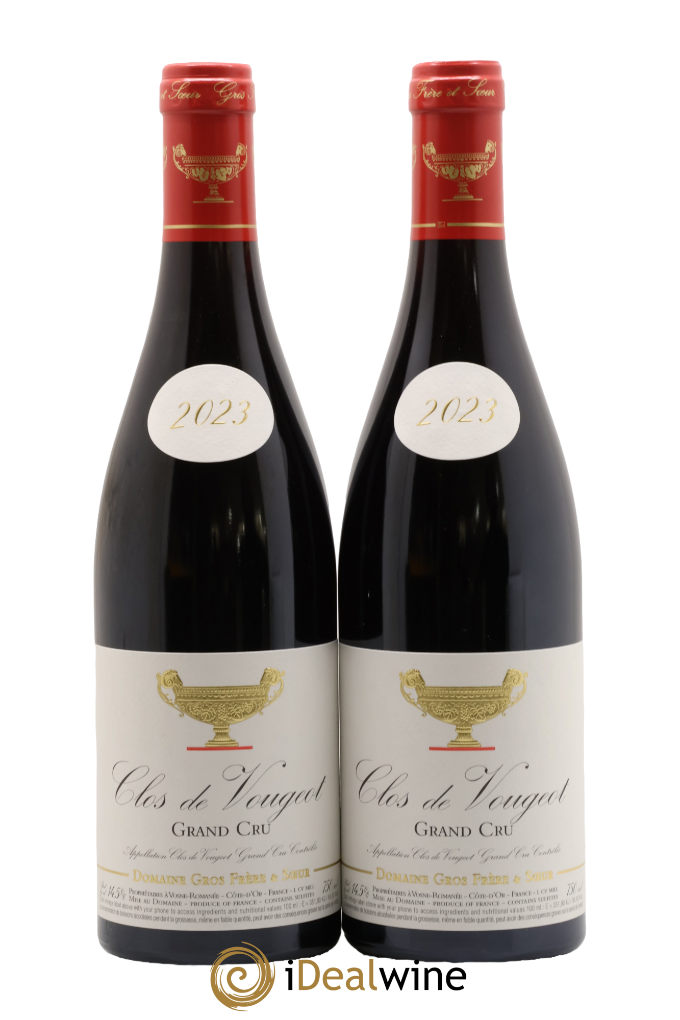 Clos de Vougeot Grand Cru Gros Frère & Soeur 2023 - Lot de 2 bouteilles - 0