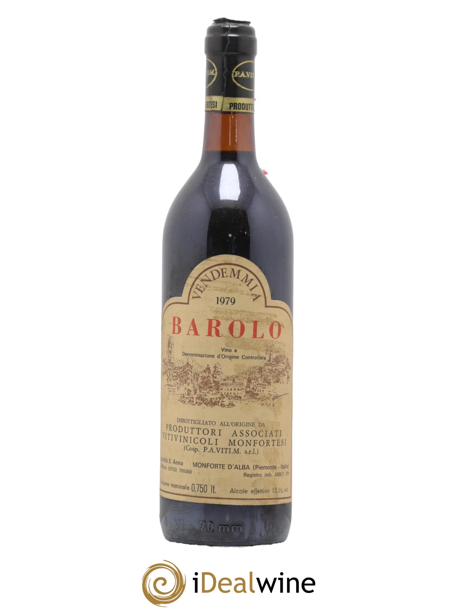 Barolo Produttori Associati Vitivinicoli Monfortesi 1979 - Lot de 1 bouteille - 0