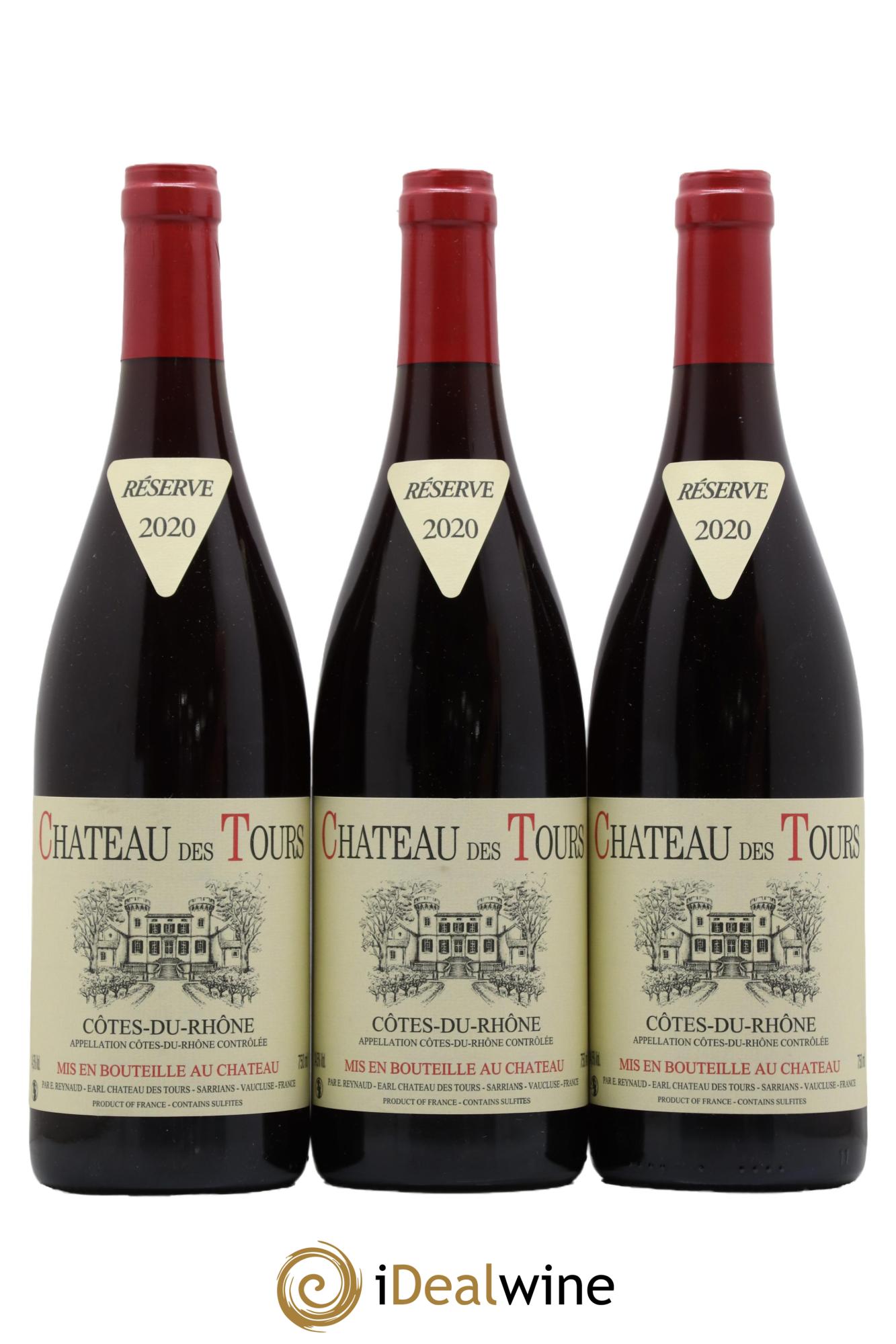 Côtes-du-Rhône Château des Tours Emmanuel Reynaud 2020 - Lot de 3 bouteilles - 0