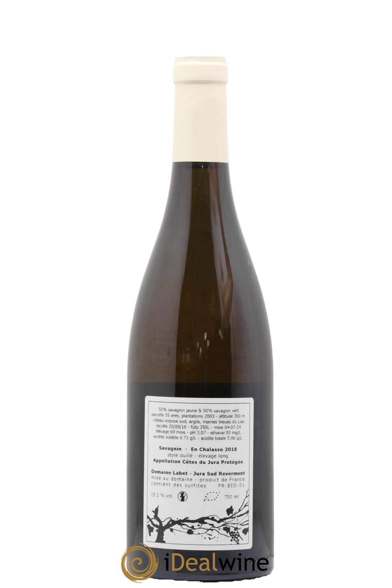 Côtes du Jura Savagnin en Chalasse Long Vieillissement Domaine Labet 2018 - Lot de 1 bouteille - 1