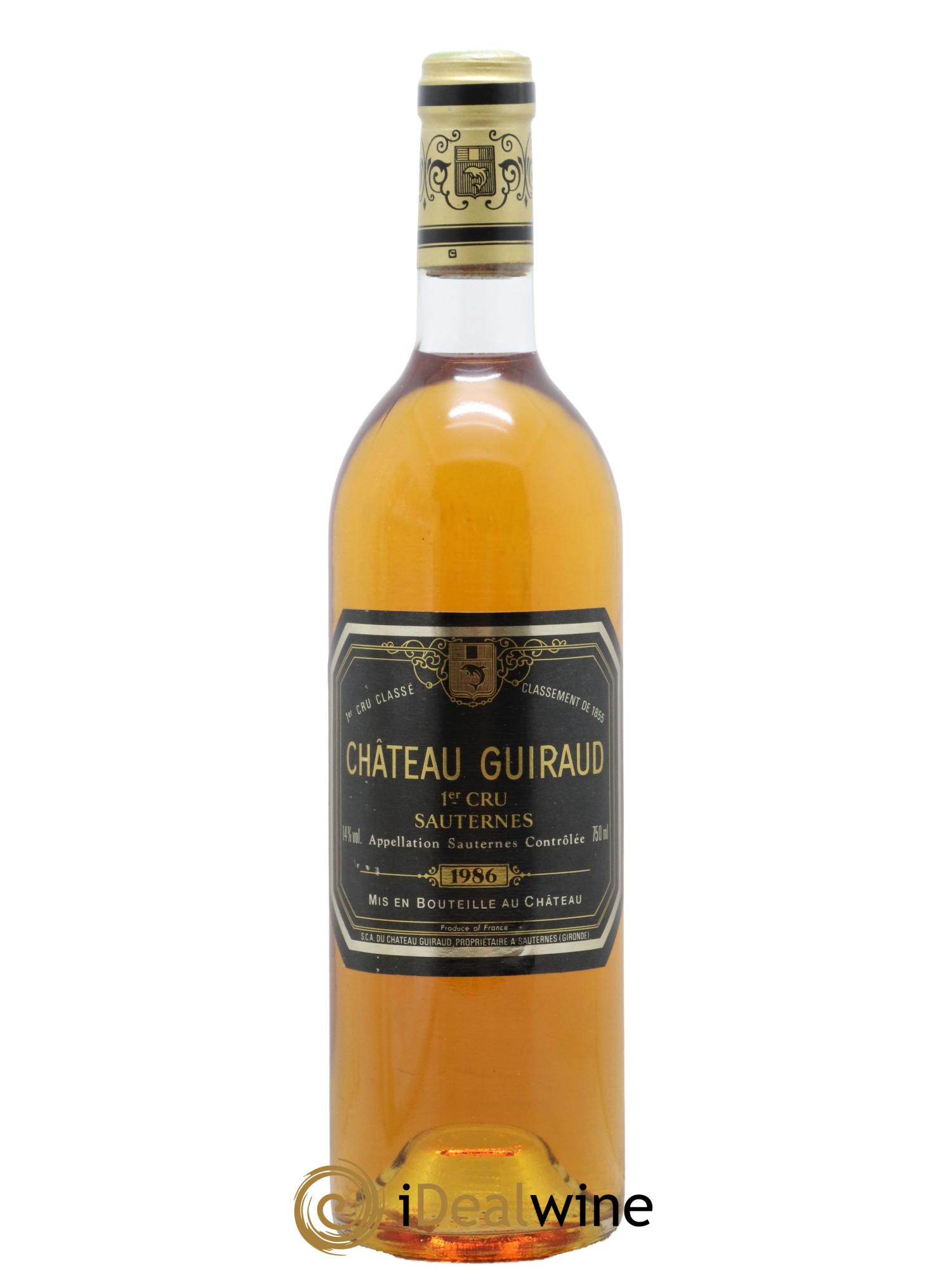 Château Guiraud 1er Grand Cru Classé 1986 - Lot de 1 bouteille - 0
