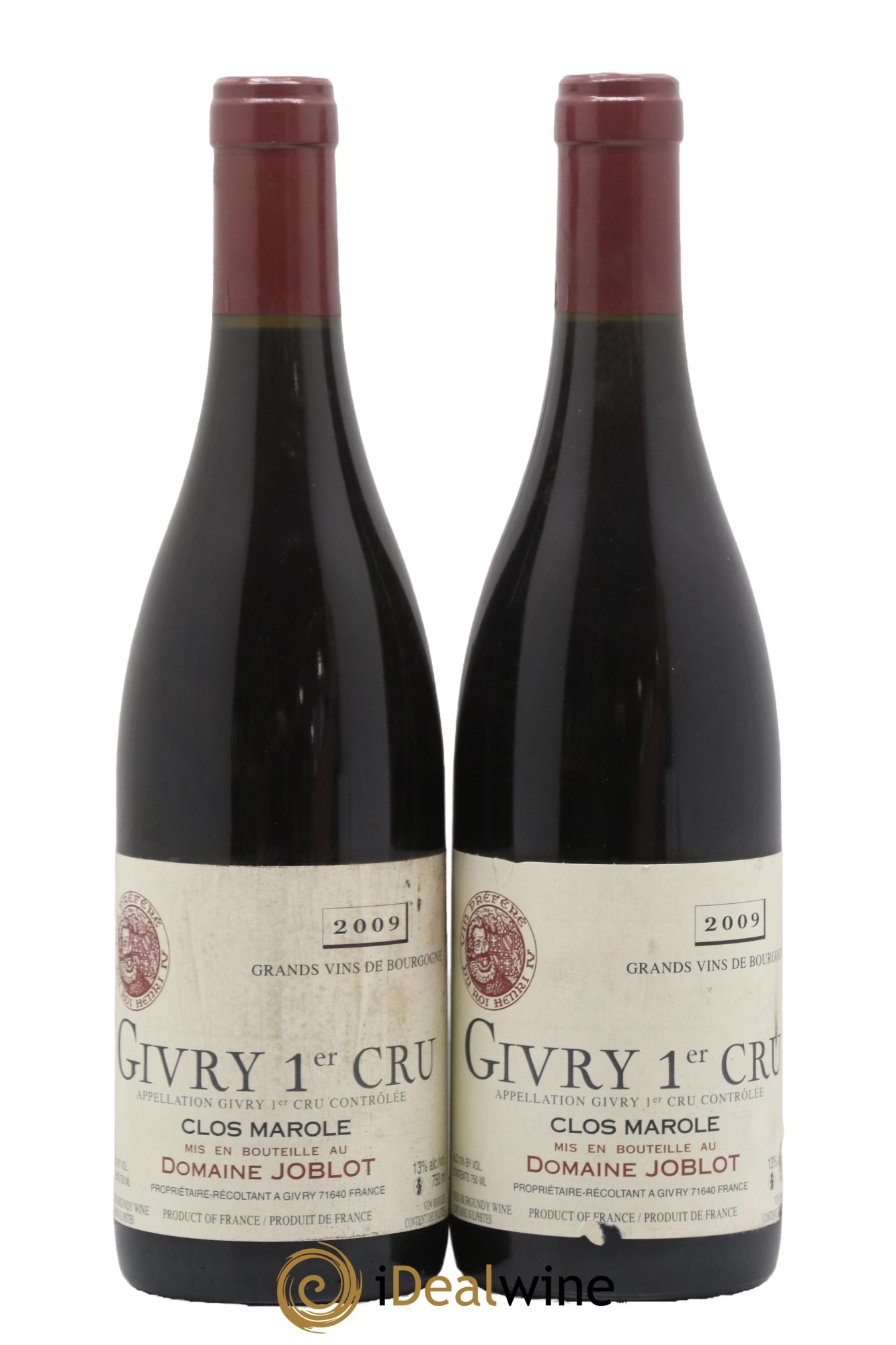 Givry 1er Cru Clos Marole Joblot (Domaine) 2009 - Lotto di 2 bottiglie - 0