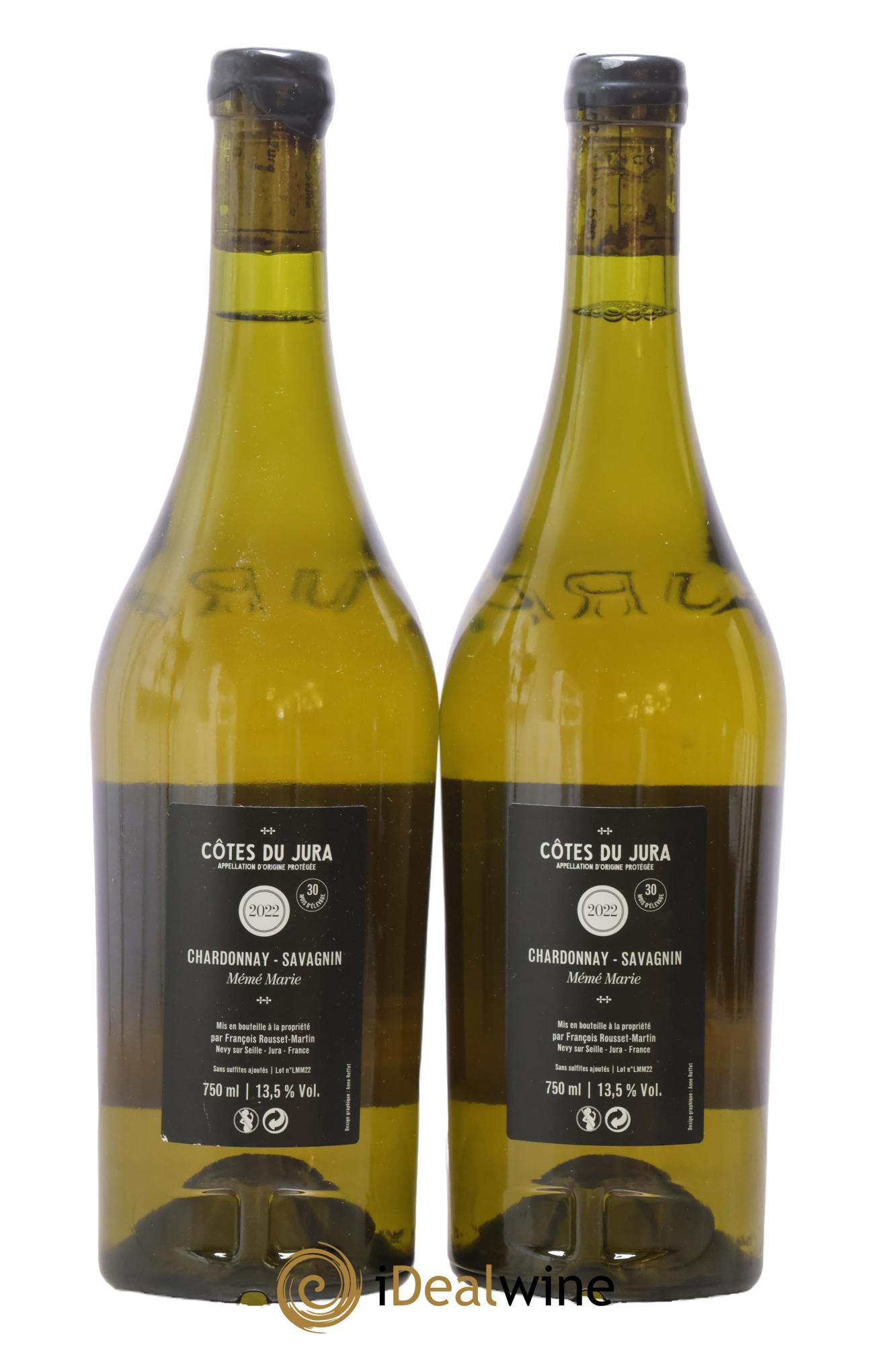 Côtes du Jura Mémé Marie François Rousset Martin 2022 - Lot de 2 bouteilles - 1