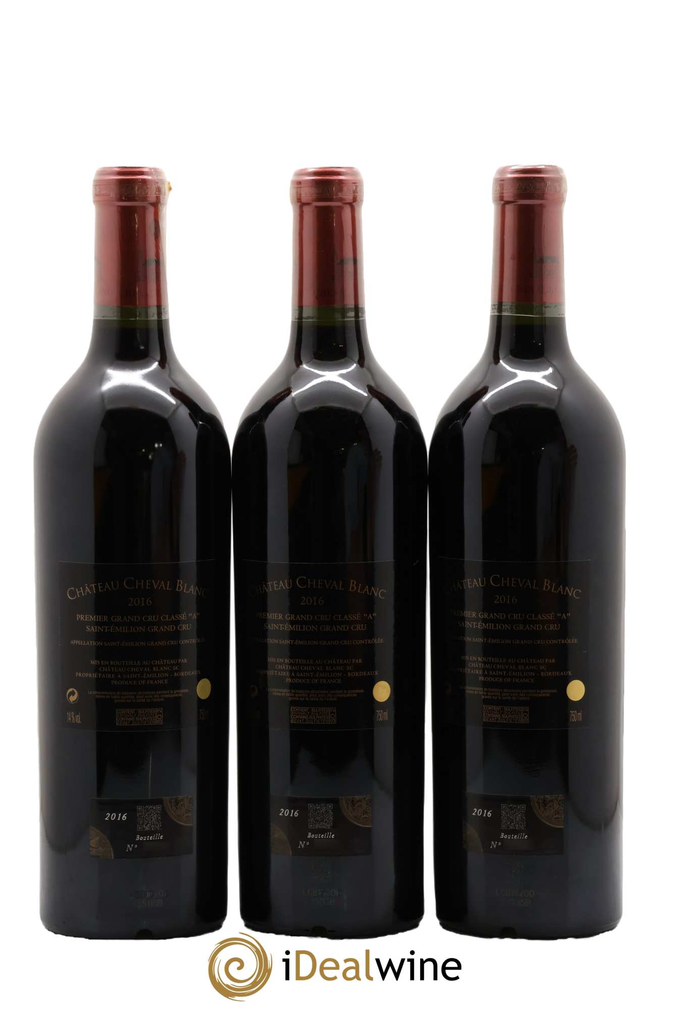 Château Cheval Blanc 1er Grand Cru Classé A 2016 - Lot of 3 bottles - 1