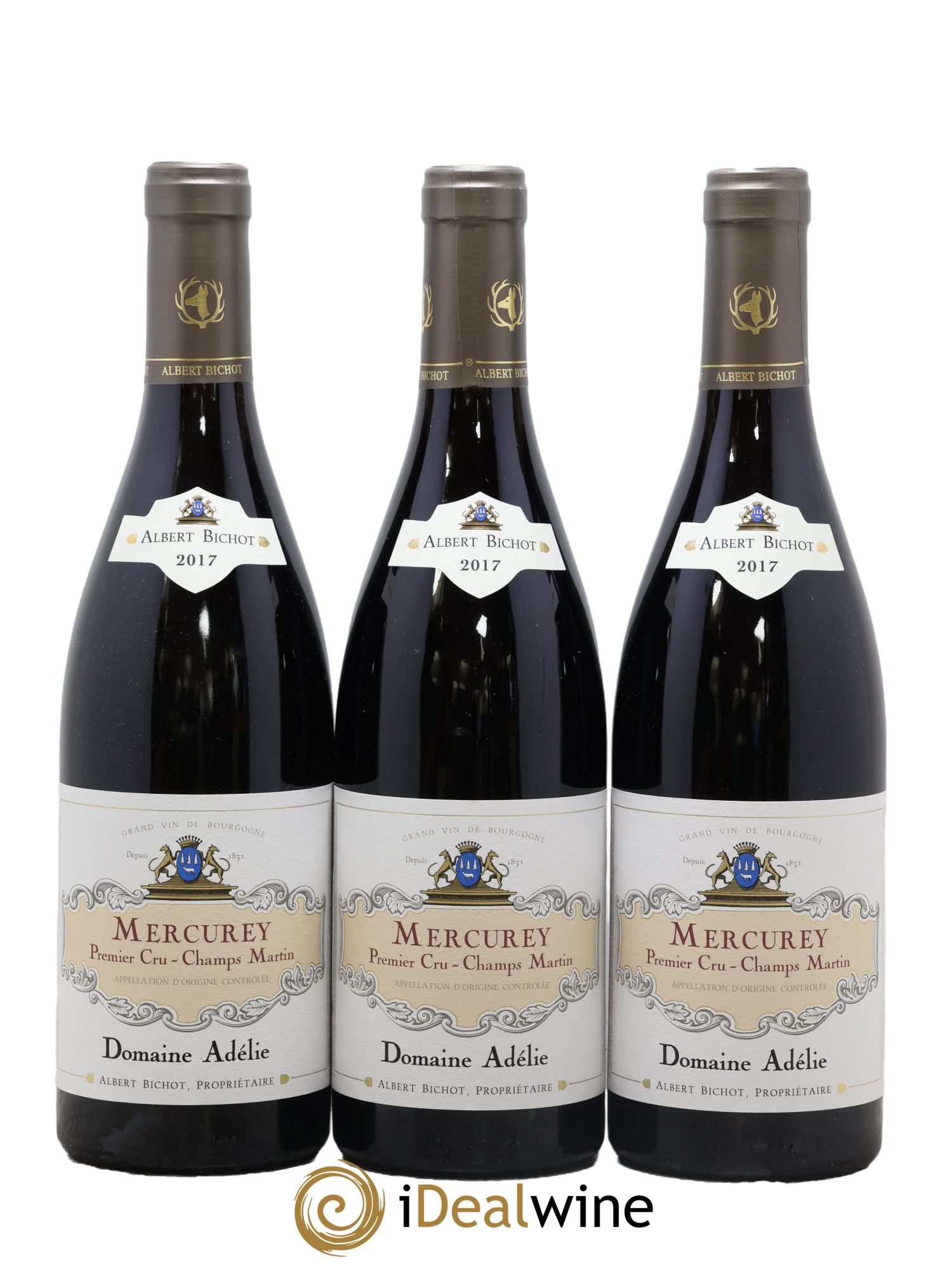Mercurey 1er Cru Les Champs Martin Adélie - Albert Bichot 2017 - Lot de 3 bouteilles - 0