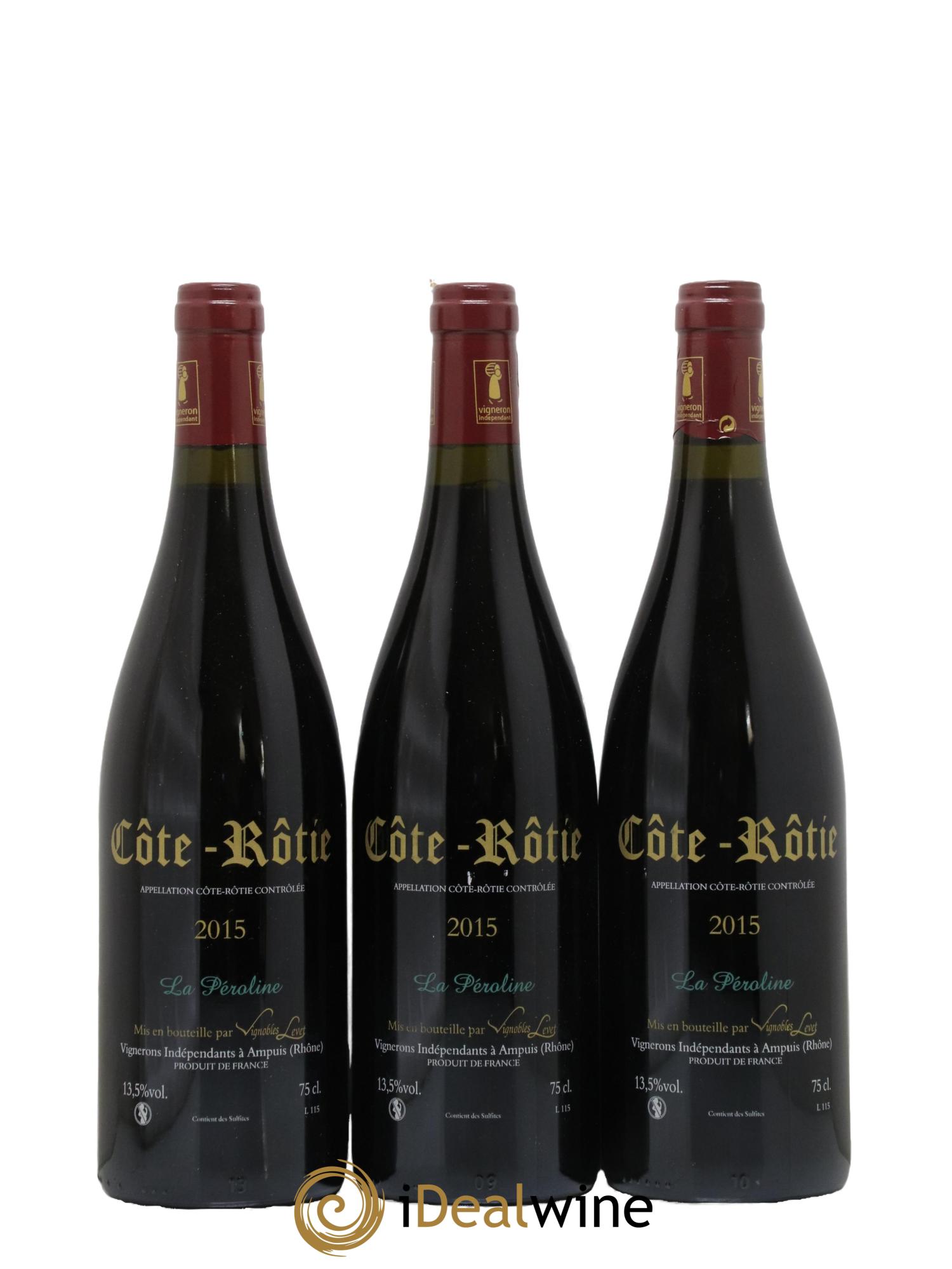 Côte-Rôtie La Péroline Vignobles Levet 2015 - Lot de 3 bouteilles - 1