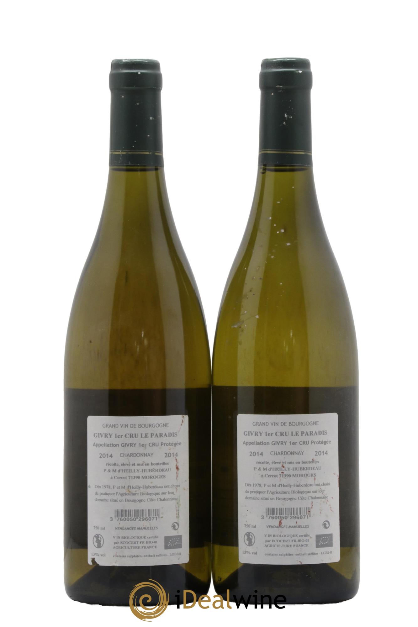 Givry 1er Cru Le Paradis Jean-Pierre Gillot 2014 - Lotto di 2 bottiglie - 1