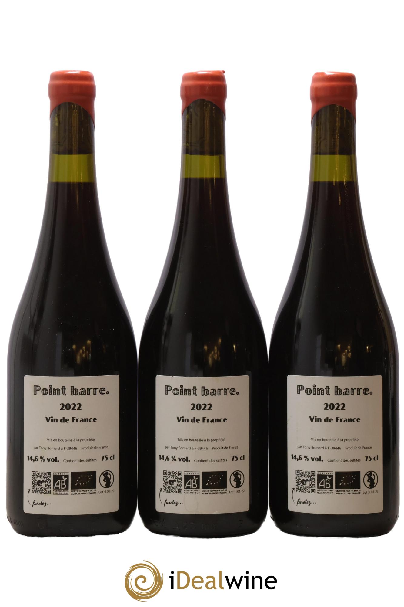 Vin de France Point Barre Tony Bornard 2022 - Lotto di 3 bottiglie - 1