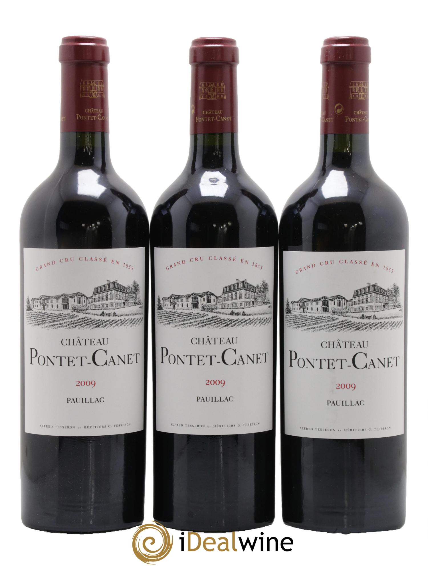 Château Pontet Canet 5ème Grand Cru Classé 2009 - Lot de 3 bouteilles - 0