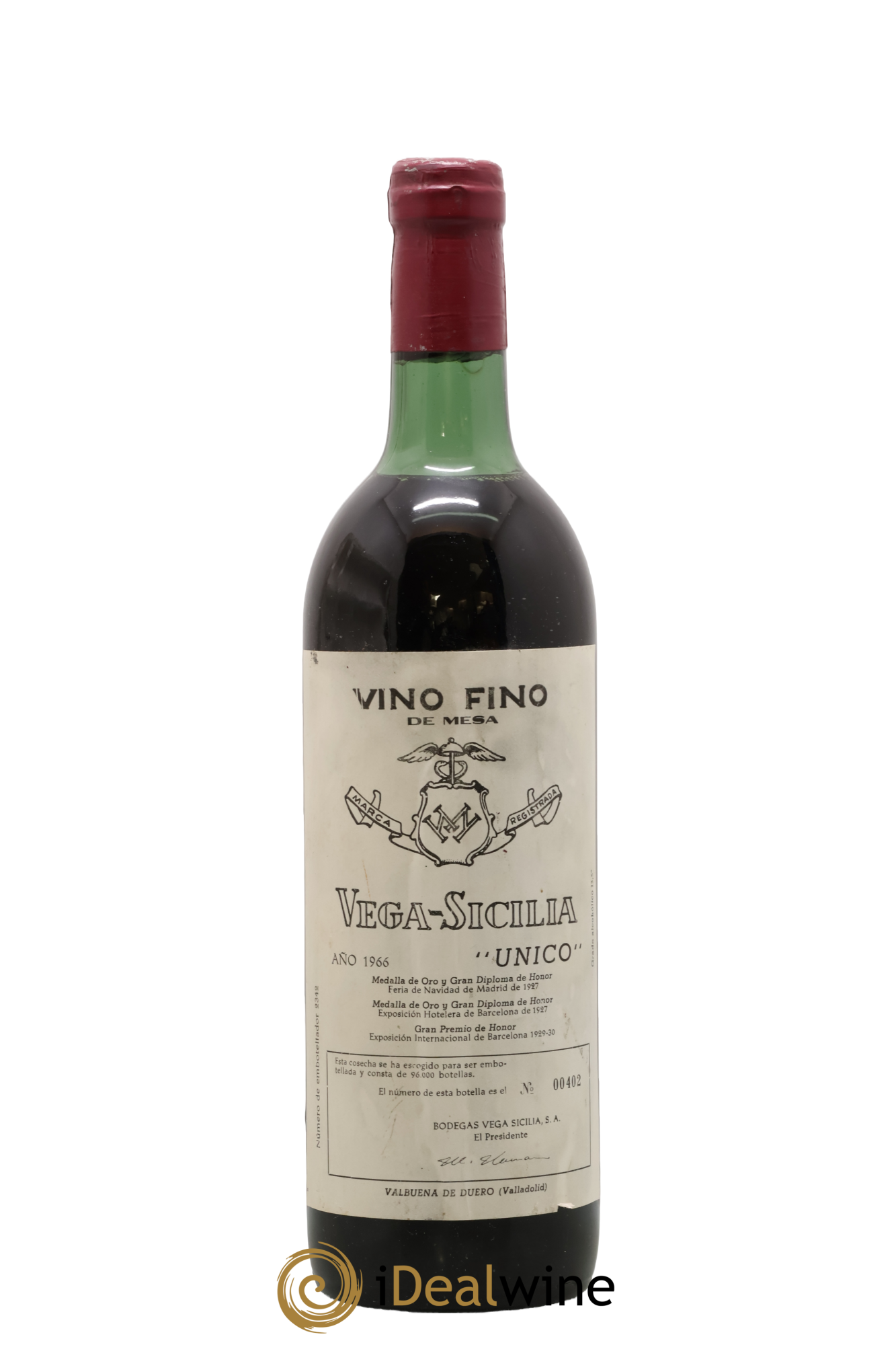 Ribera Del Duero DO Vega Sicilia Unico Famille Alvarez 1966 - Lot de 1 bouteille - 0