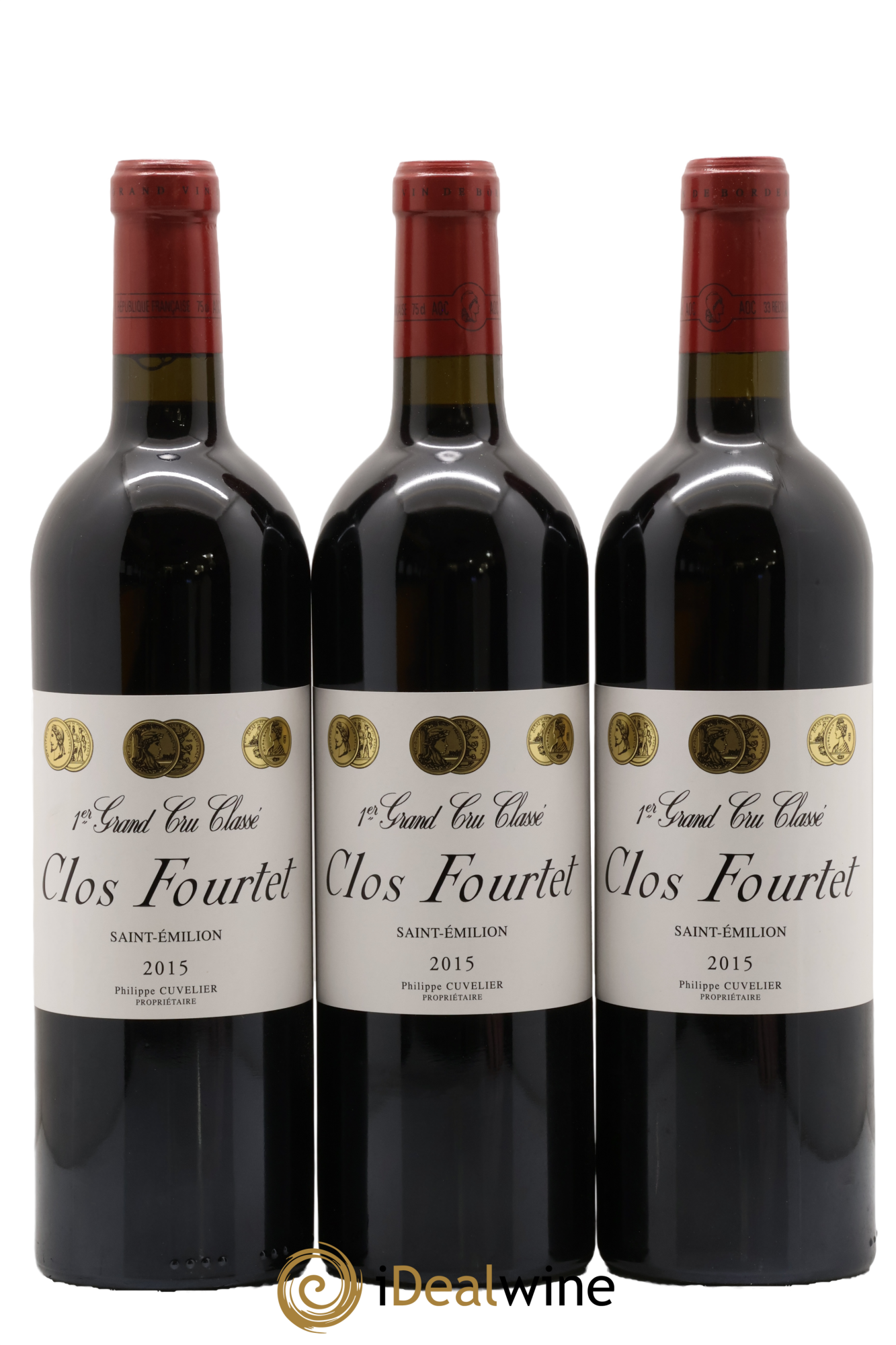 Clos Fourtet 1er Grand Cru Classé B 2015 - Lot de 3 bouteilles - 0