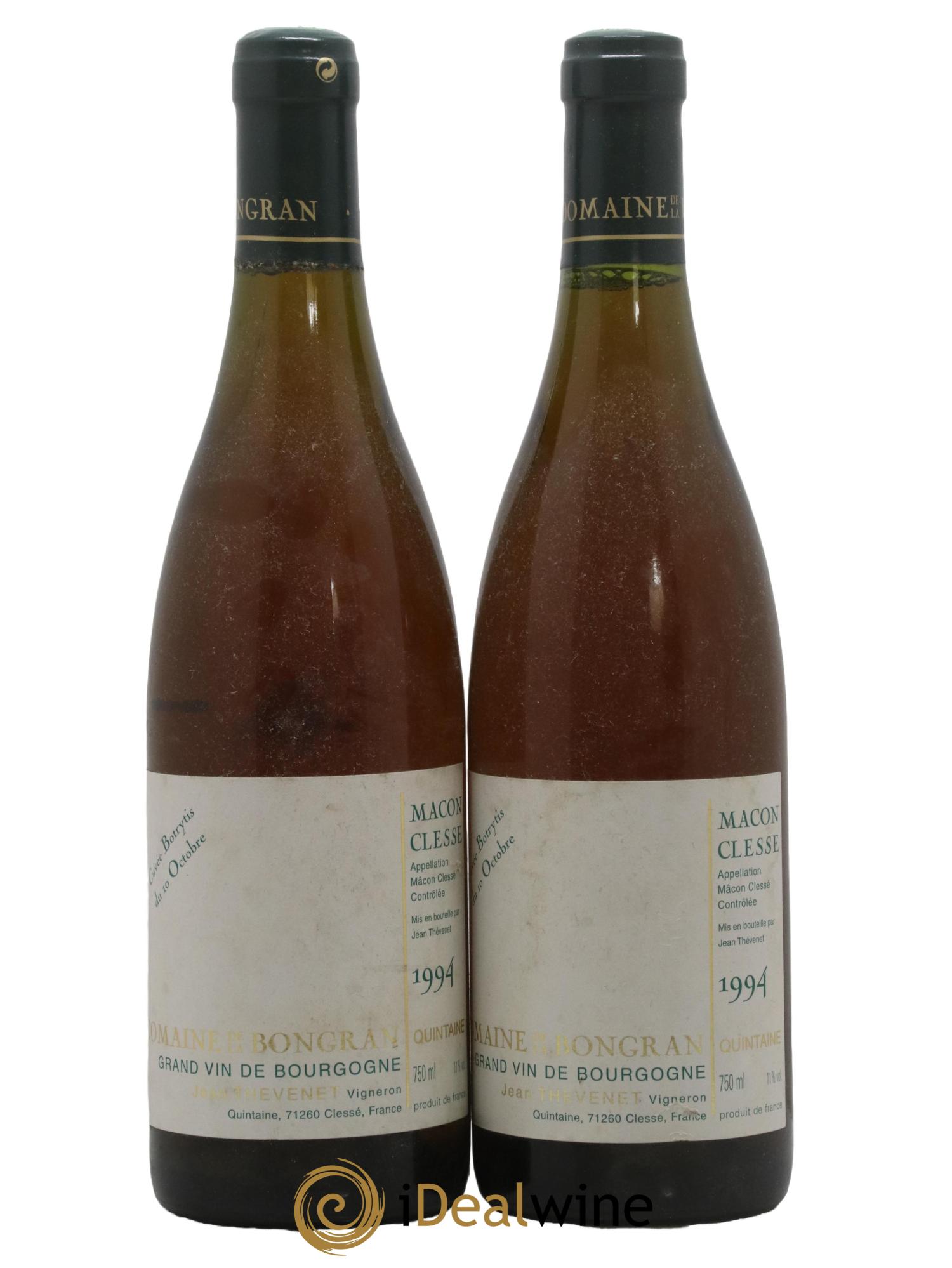 Mâcon Cuvée Botrytis Domaine de la Bongran (J.Thevenet) 1994 - Lot of 2 bottles - 0