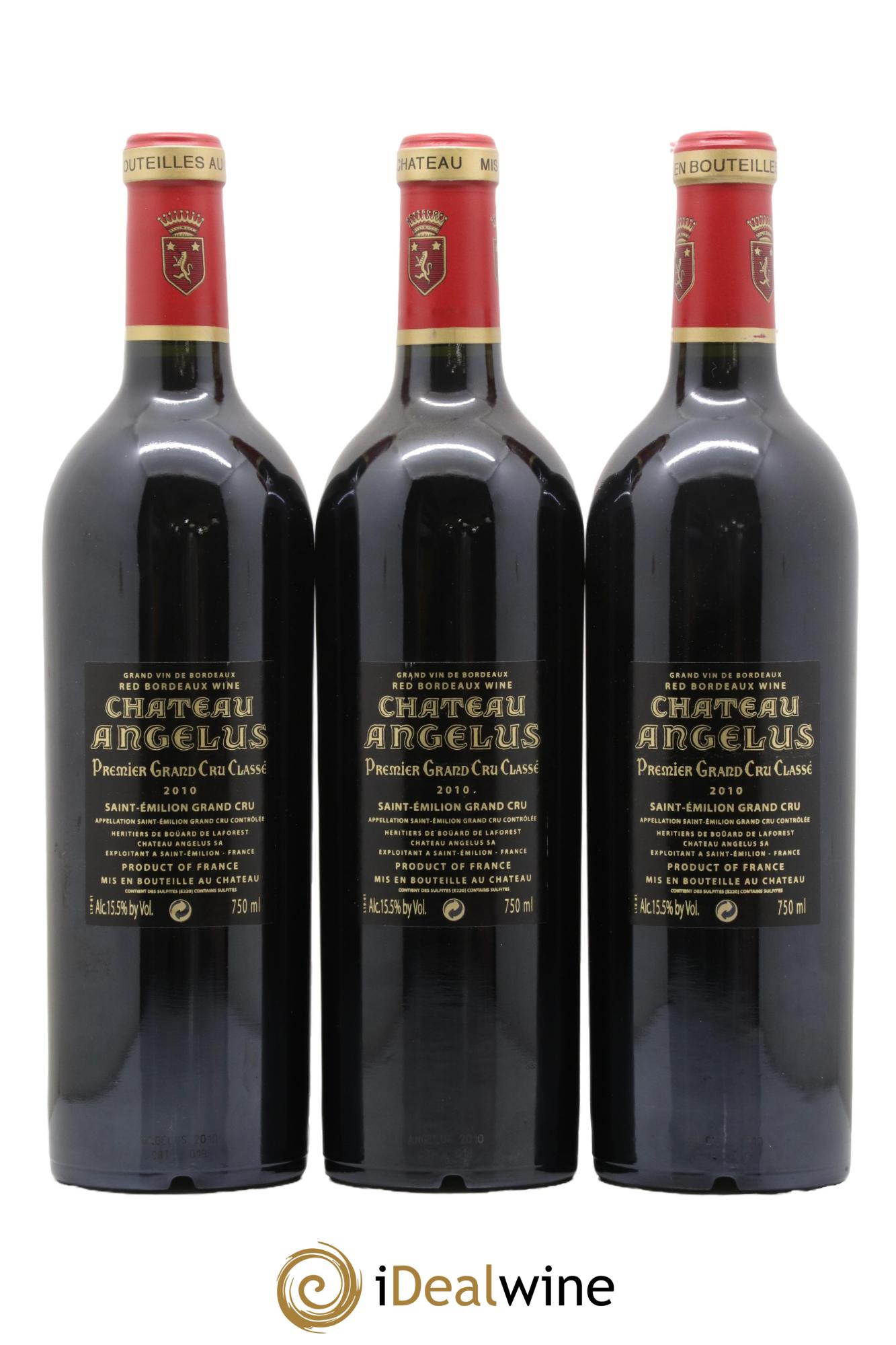 Château Angélus 1er Grand Cru Classé A 2010 - Posten von 3 Flaschen - 1