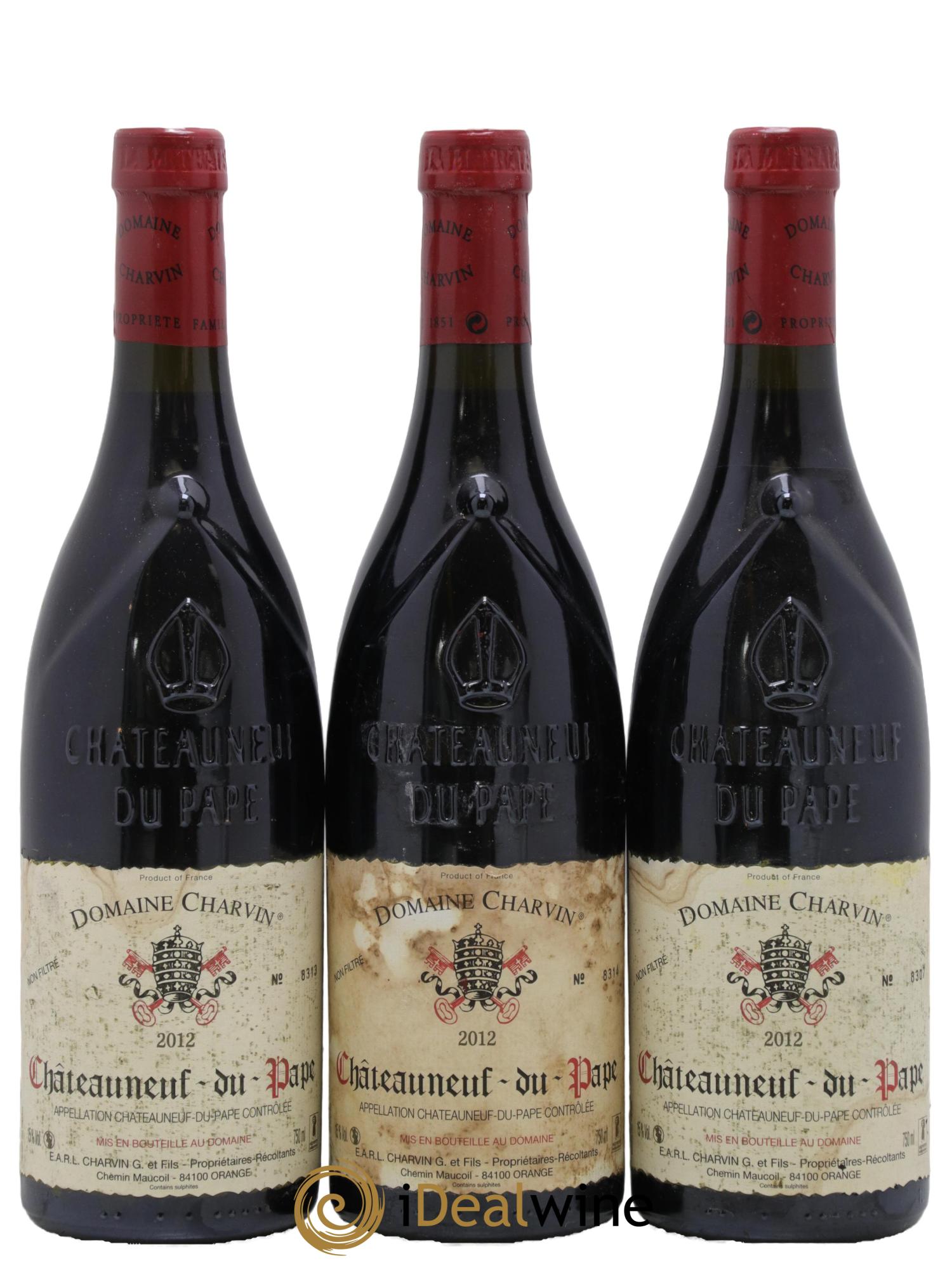 Châteauneuf-du-Pape Charvin (Domaine) 2012 - Lot of 3 bottles - 0