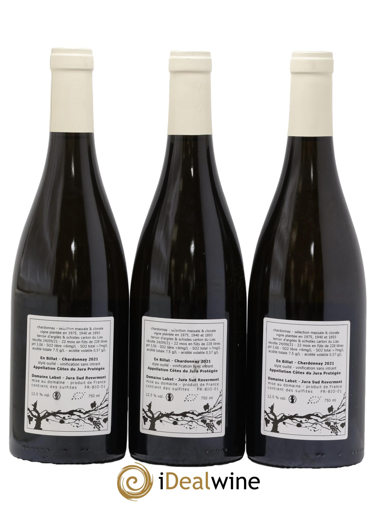 Côtes du Jura Chardonnay En Billat Labet (Domaine) 2021 - Lot de 3 bouteilles - 1