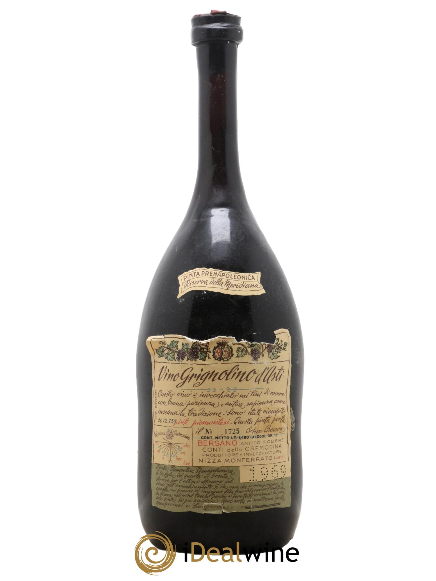 Piémont Grignolino D'Asti Pinta Napoleonica Riserva della MeridianaBersano 1969 - Lot de 1 magnum - 0
