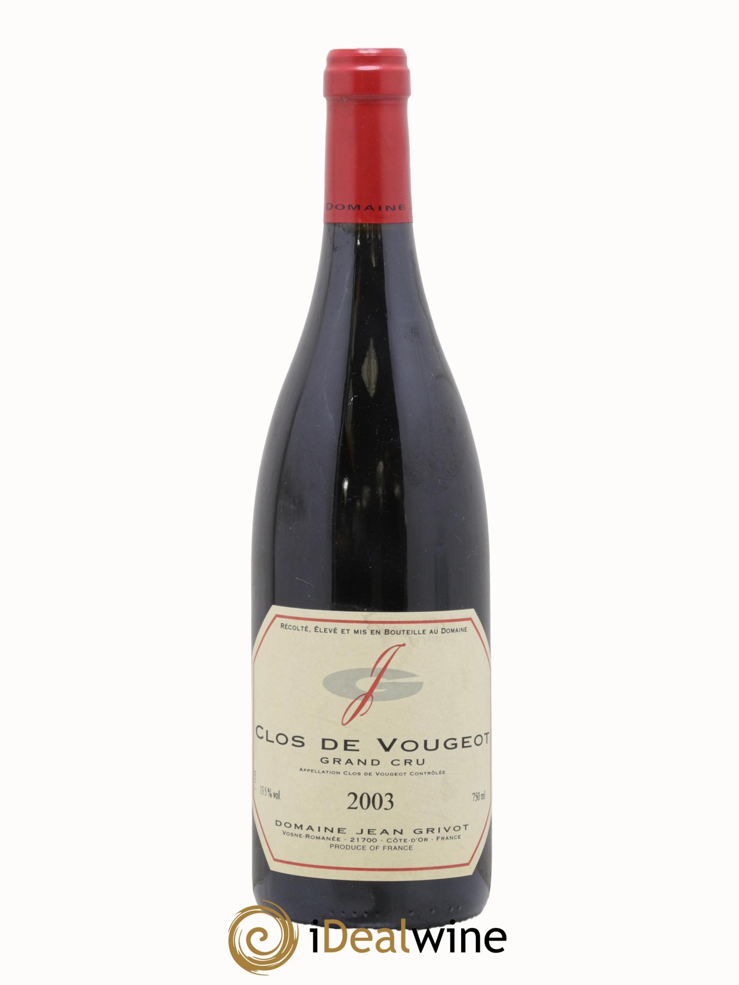 Clos de Vougeot Grand Cru Jean Grivot 2003 - Lot of 1 bottle - 0