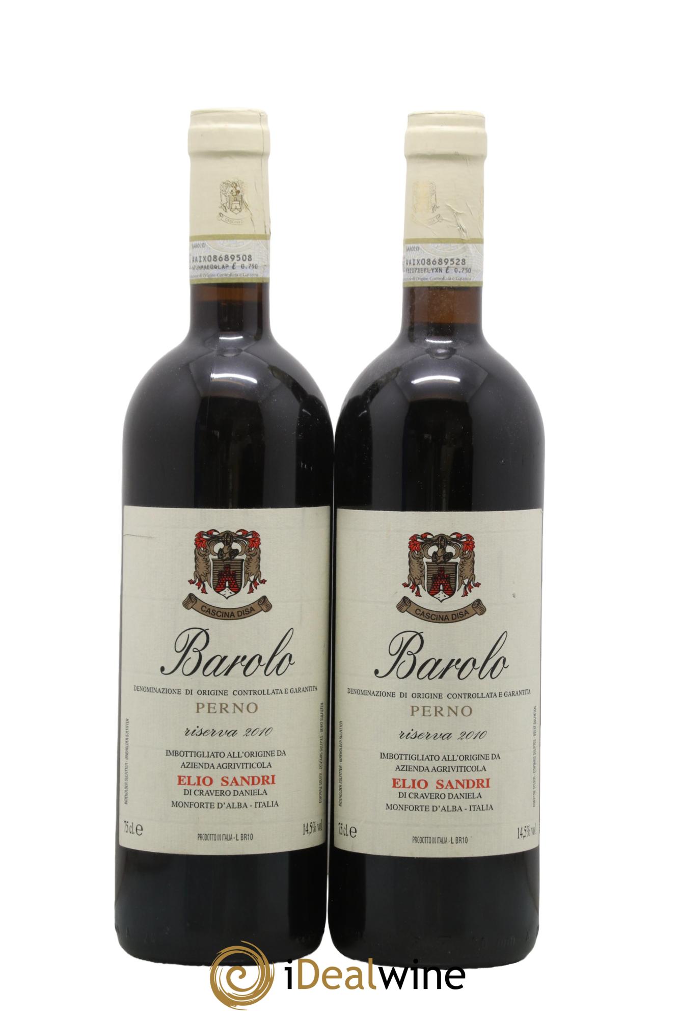 Barolo DOCG Riserva Perno Elio Sandri Riserva Perno Elio Sandri 2010 - Lot of 2 bottles - 0