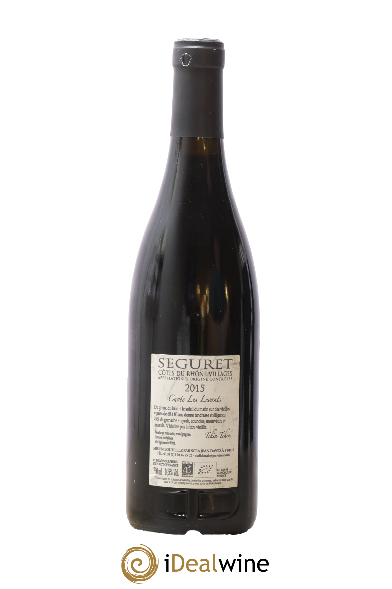 Côtes-du-Rhône Village Seguret Les Levants Jean David 2015 - Lot de 1 bouteille - 1