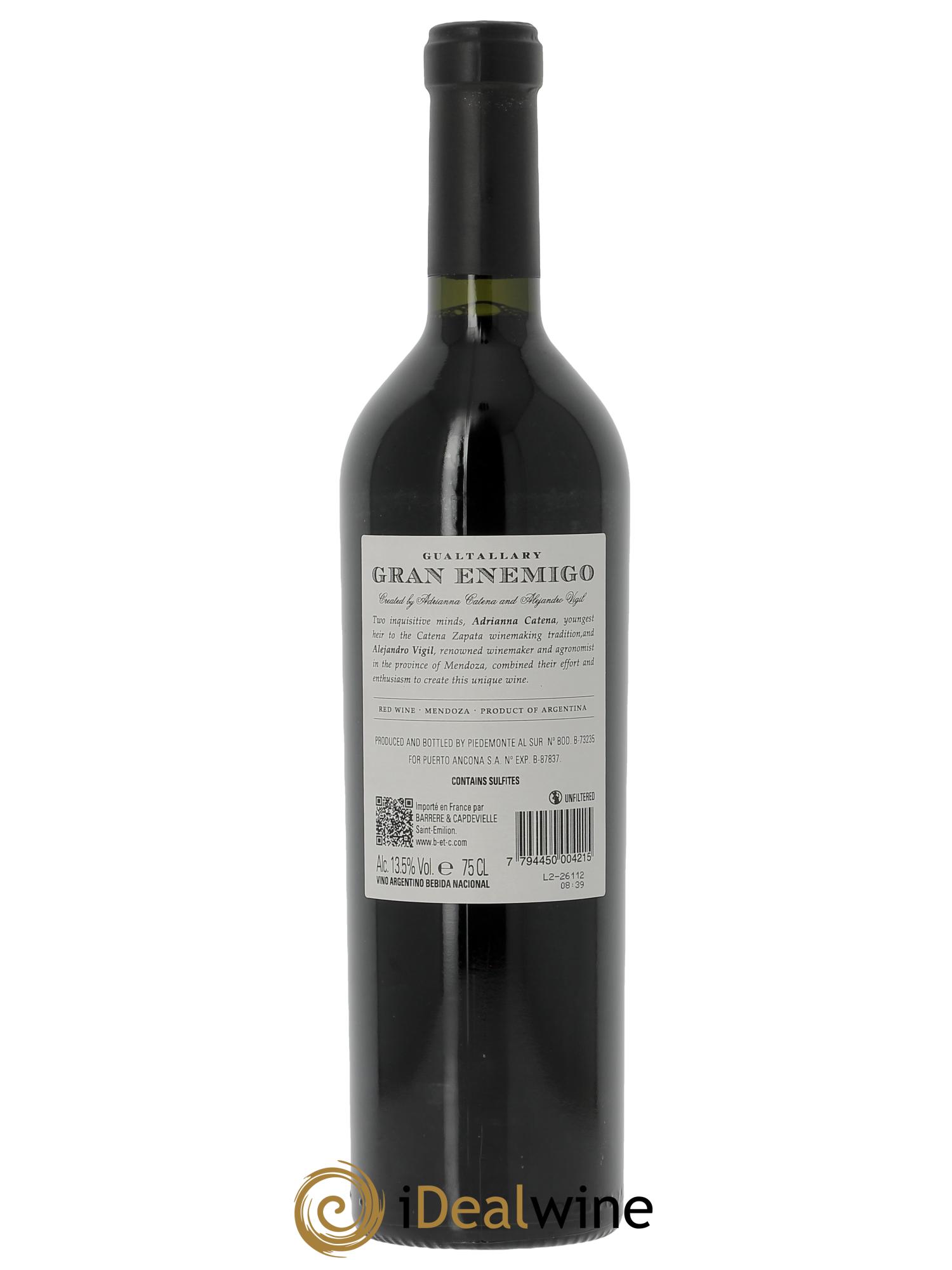 Mendoza Gran Enemigo Gualtallary Single Vineyard El Enemigo (Original-holzkiste ab 6 Fl.) 2022 - Posten von 1 Flasche - 1