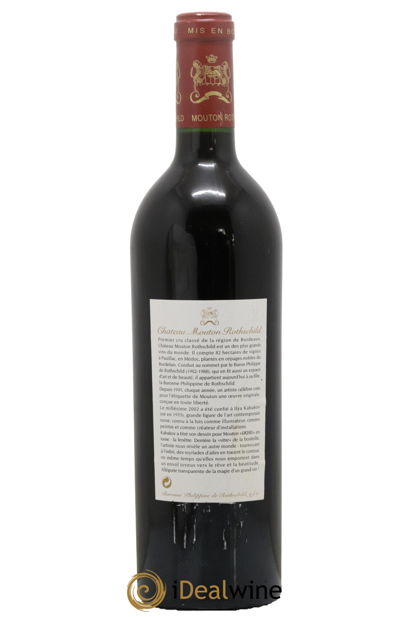 Château Mouton Rothschild 1er Grand Cru Classé  2002 - Lot of 1 bottle - 1