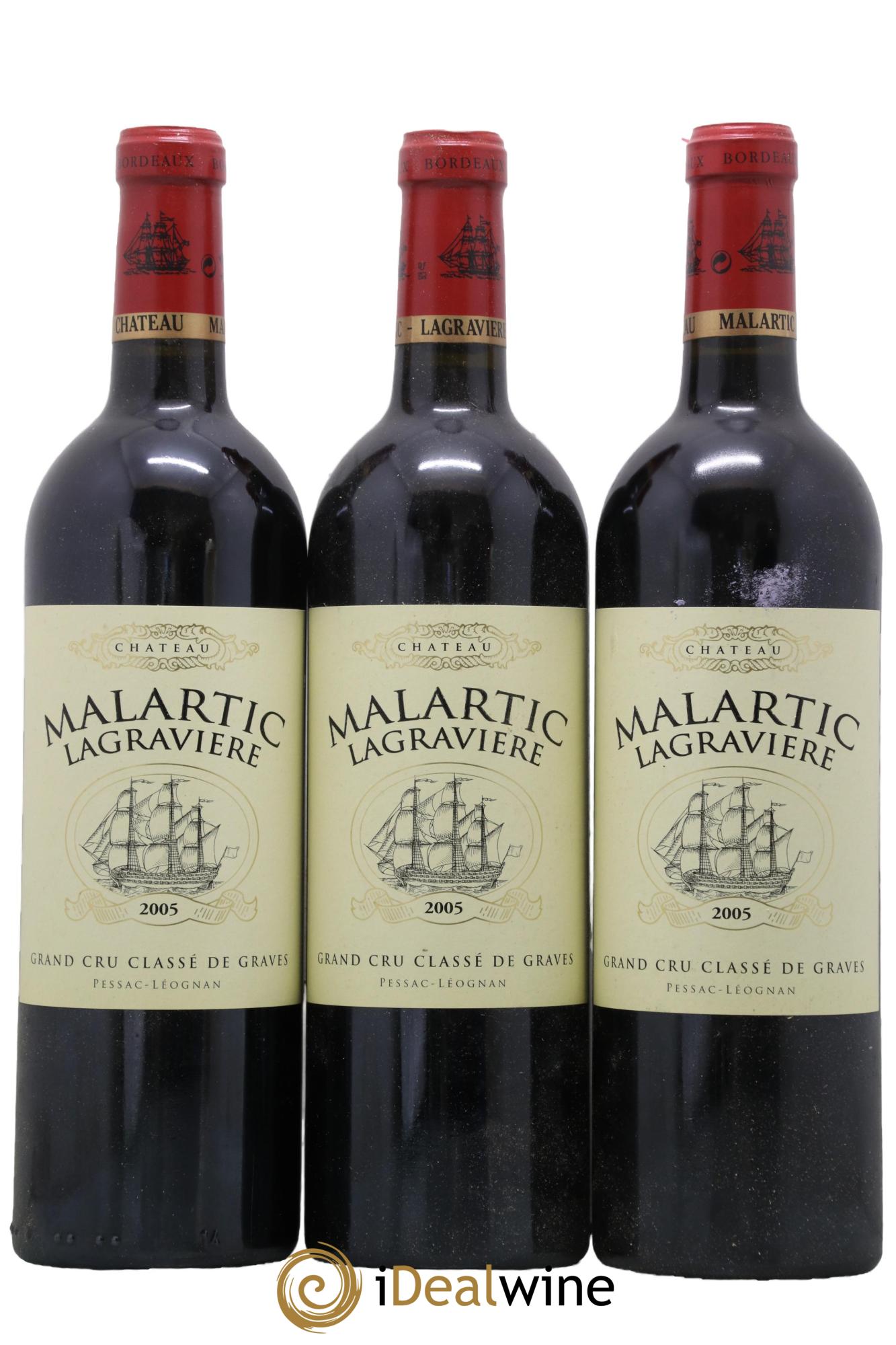 Château Malartic-Lagravière Cru Classé de Graves 2005 - Lot de 3 bouteilles - 0