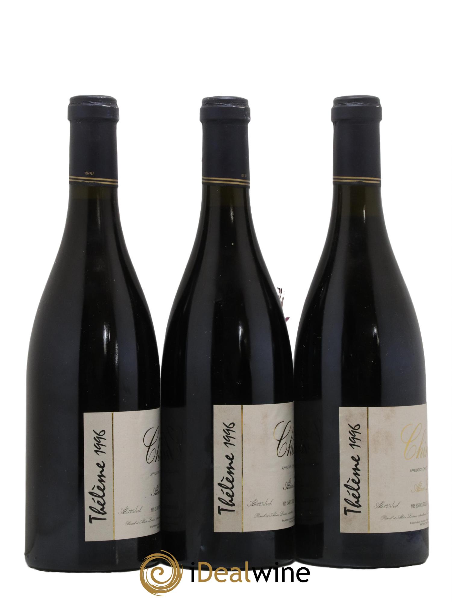 Chinon Theleme Domaine Alain Lorieux 1996 - Lot de 3 bouteilles - 1