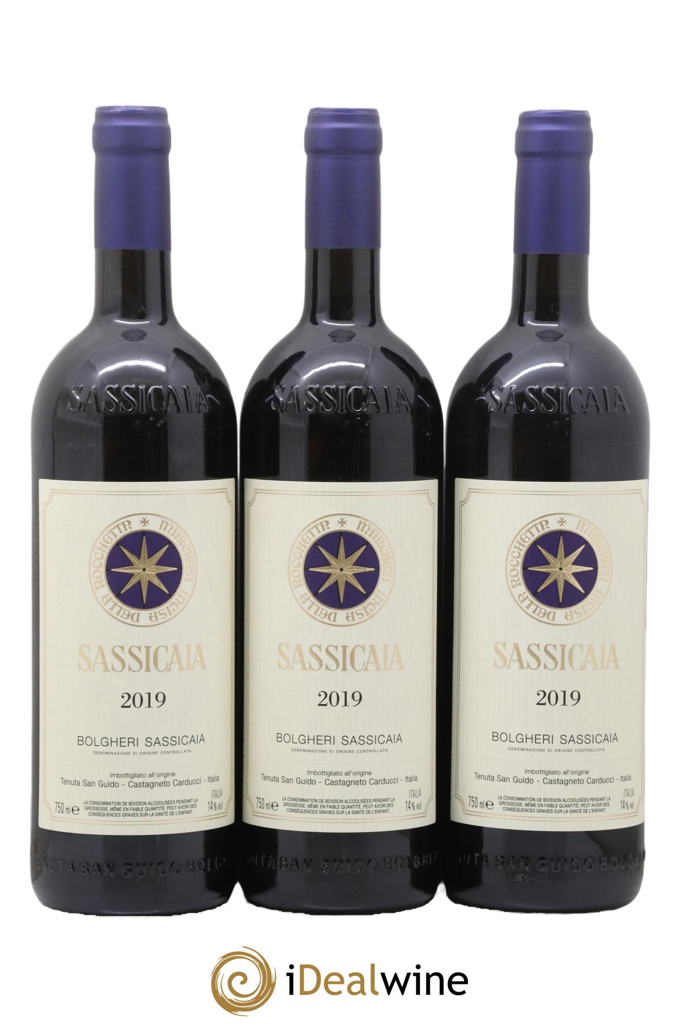 Bolgheri DOC Sassicaia Tenuta San Guido 2019 - Lot de 3 bouteilles - 0