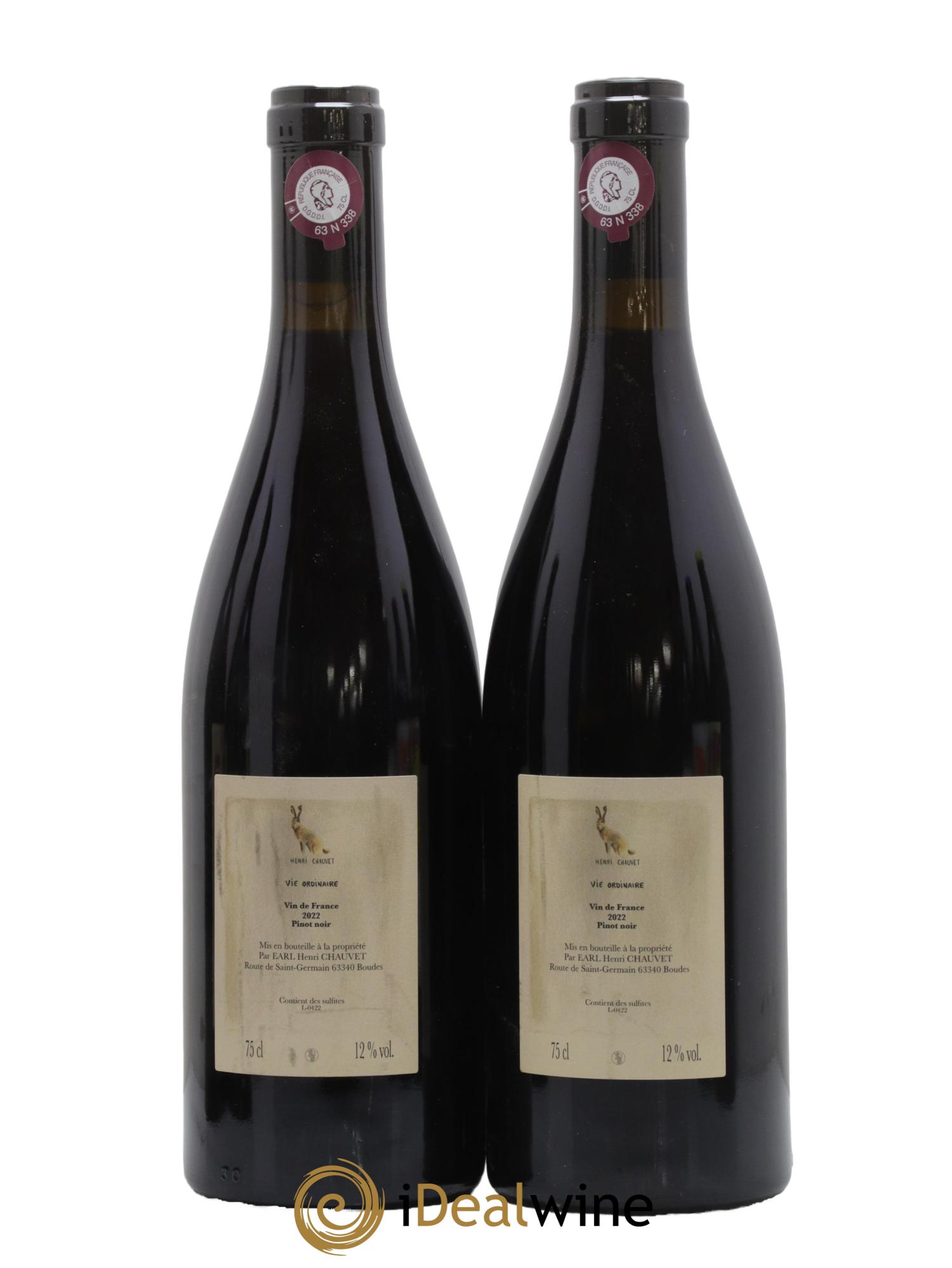 Vin de France Vie ordinaire Henri Chauvet 2022 - Posten von 2 Flaschen - 1
